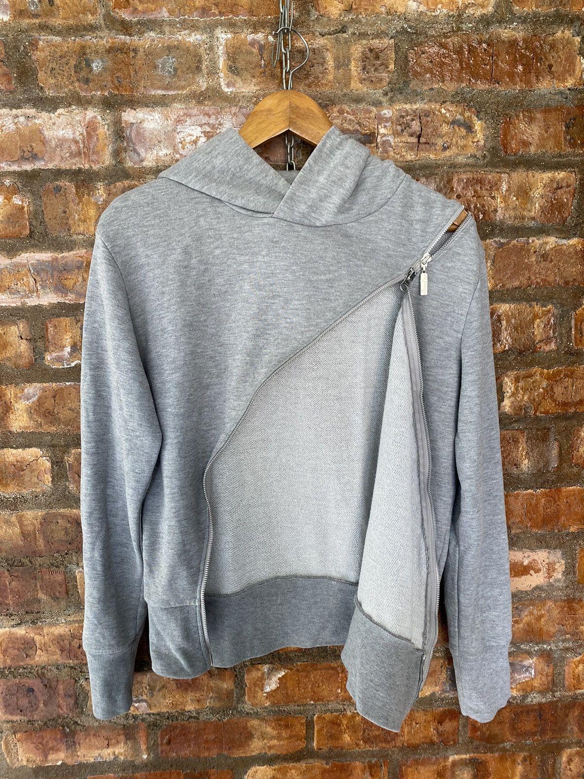 Japanese Brand Vtg Nota Bene Japan asymmetrical zipper hoodie Size US M / EU 48-50 / 2 - 7 Thumbnail