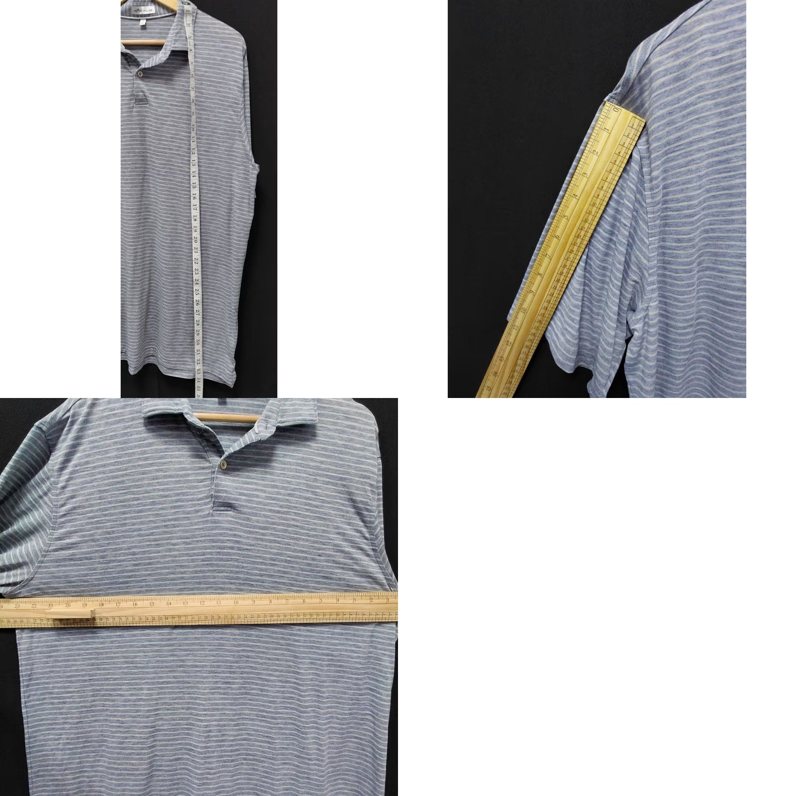 Peter Millar Peter Millar Grey Stripe Polo Shirt | Size L | Premium Golf Size US L / EU 52-54 / 3 - 8 Thumbnail