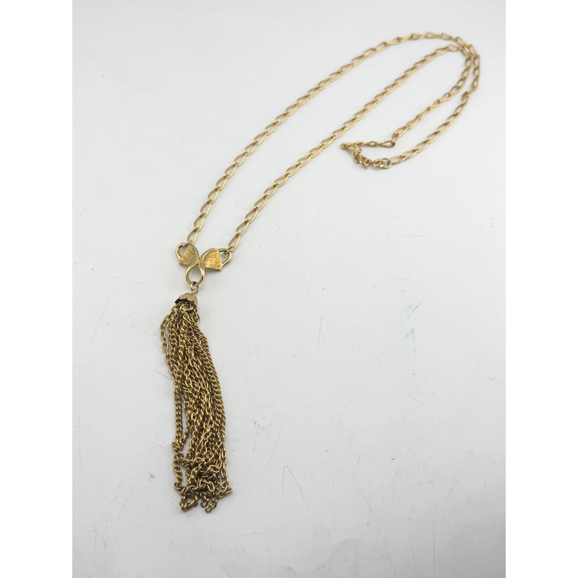 Vintage Vintage gold tone chain tassel pendant necklace Size ONE SIZE - 2 Thumbnail