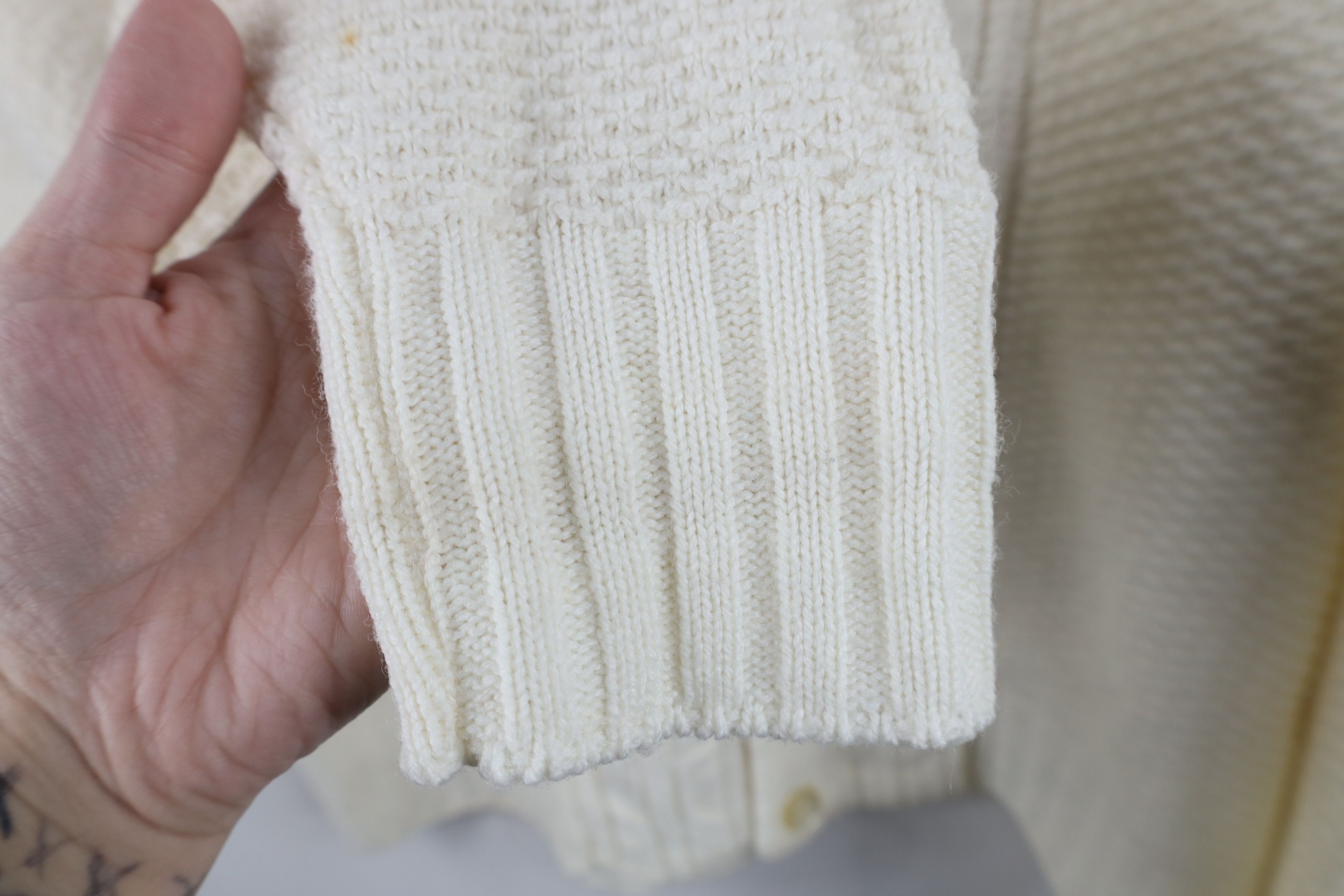 Vintage Vintage 50s Penneys Cable Knit Cardigan Sweater White USA Size US M / EU 48-50 / 2 - 7 Thumbnail