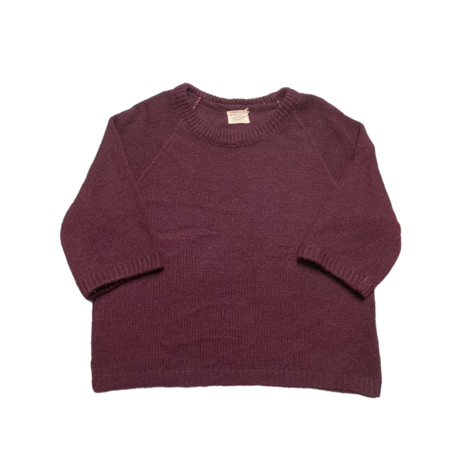 Sears VINTAGE Sears Knit Sweater Orlon Acrylic Red Maroon Half Sleeve Large Boxy (60s) Mens L Size L / US 10 / IT 46 - 1 Thumbnail