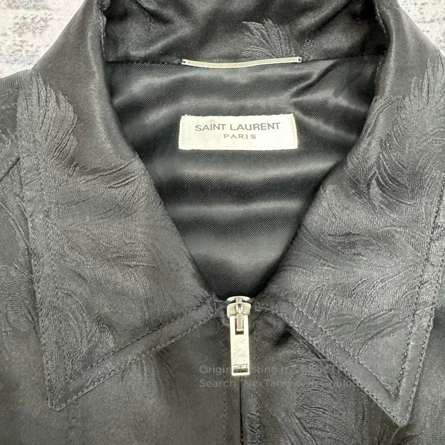 Saint Laurent Paris Saint Laurent Palm Satin Zip Jacket. Size US L / EU 52-54 / 3 - 3 Thumbnail