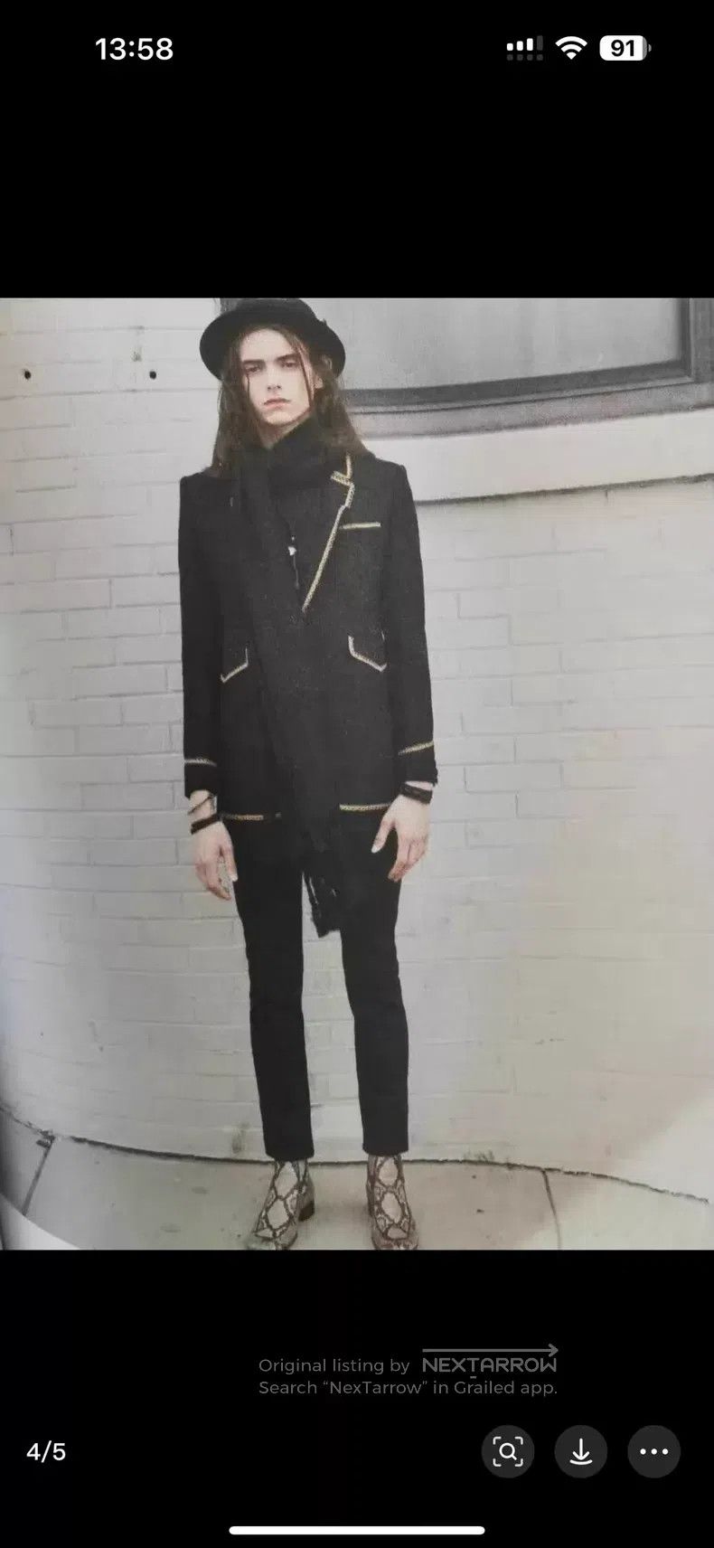 Saint Laurent Paris Saint Laurent Paris Palace Embroidered Gold Trim Wool Suit Size XS / US 0-2 / IT 36-38 - 8 Thumbnail
