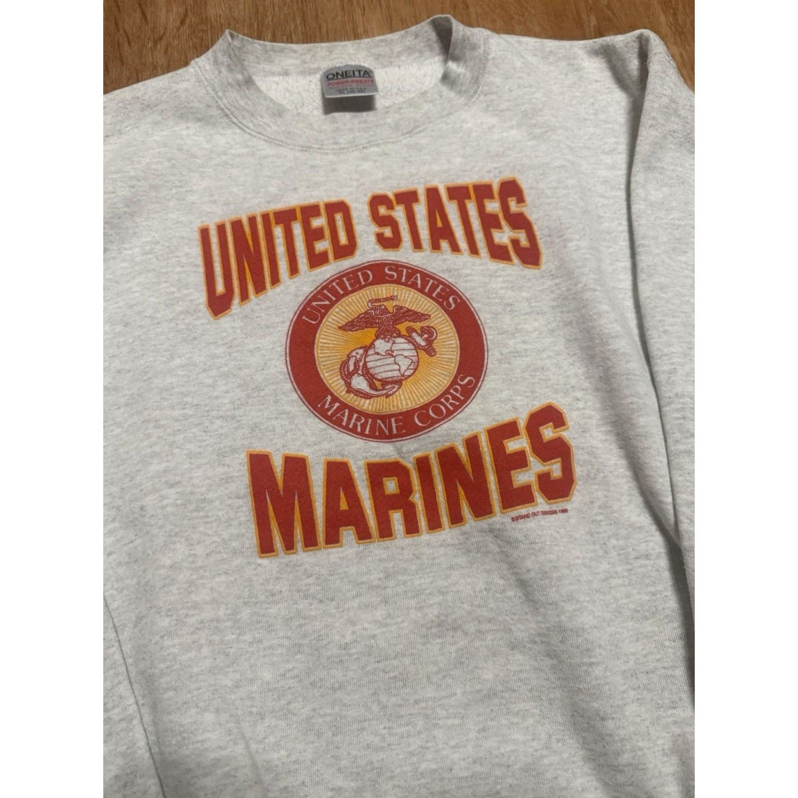 Vintage VINTAGE United States Marines Sweatshirt Crewneck Oneita Men XL Heather Gray 90s Pullover Mens Size US XL / EU 56 / 4 - 7 Thumbnail