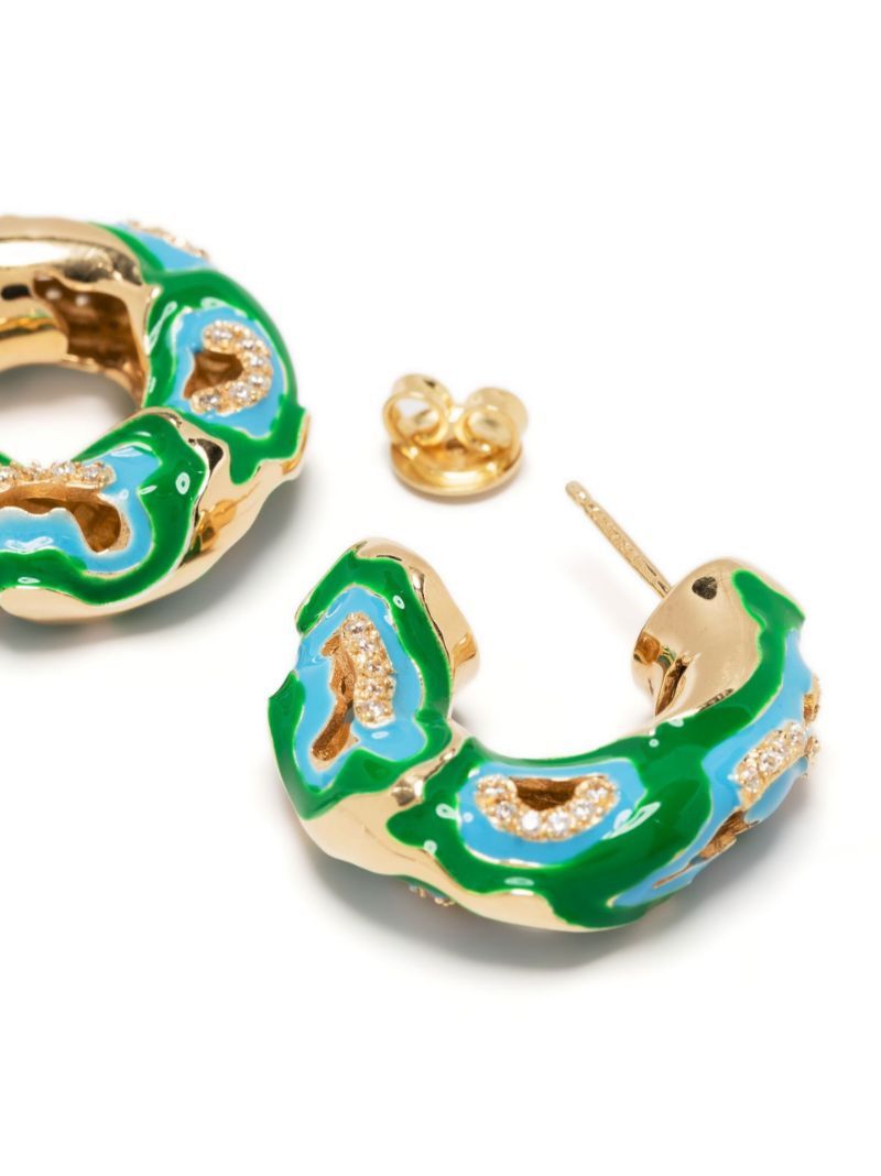 Bottega Veneta o1n1vont1124 Size: OS / Camo Earring in Green Size ONE SIZE - 2 Thumbnail