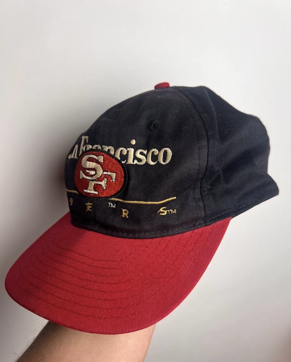 Logo Athletic × NFL × Vintage Vintage San Francisco S F 49ers Football NFL Snapback Red Size ONE SIZE - 4 Thumbnail