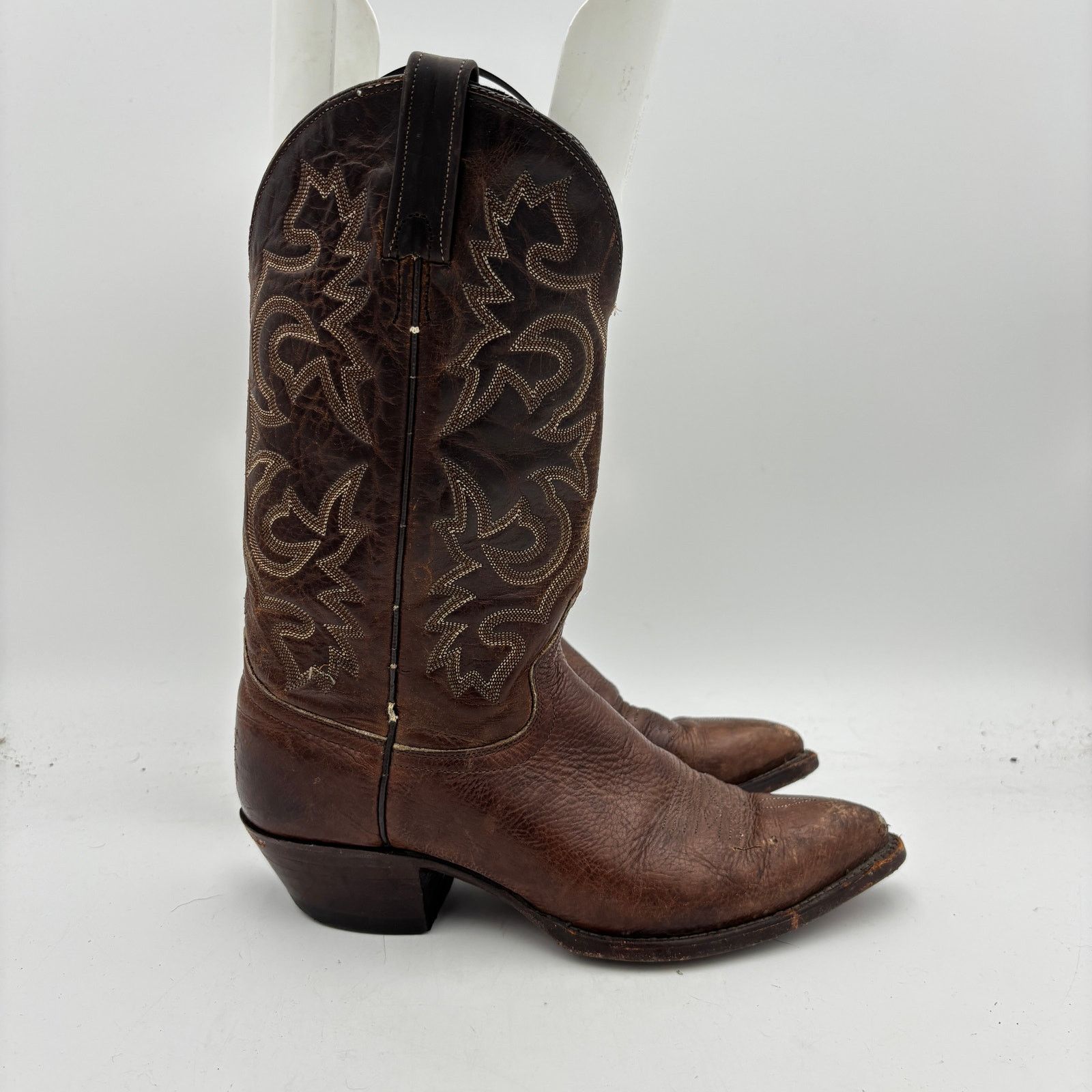 Vintage Vintage J. Chisholm Brown Leather Western Boots Men's 8.5D Size US 8.5 / EU 41-42 - 3 Thumbnail
