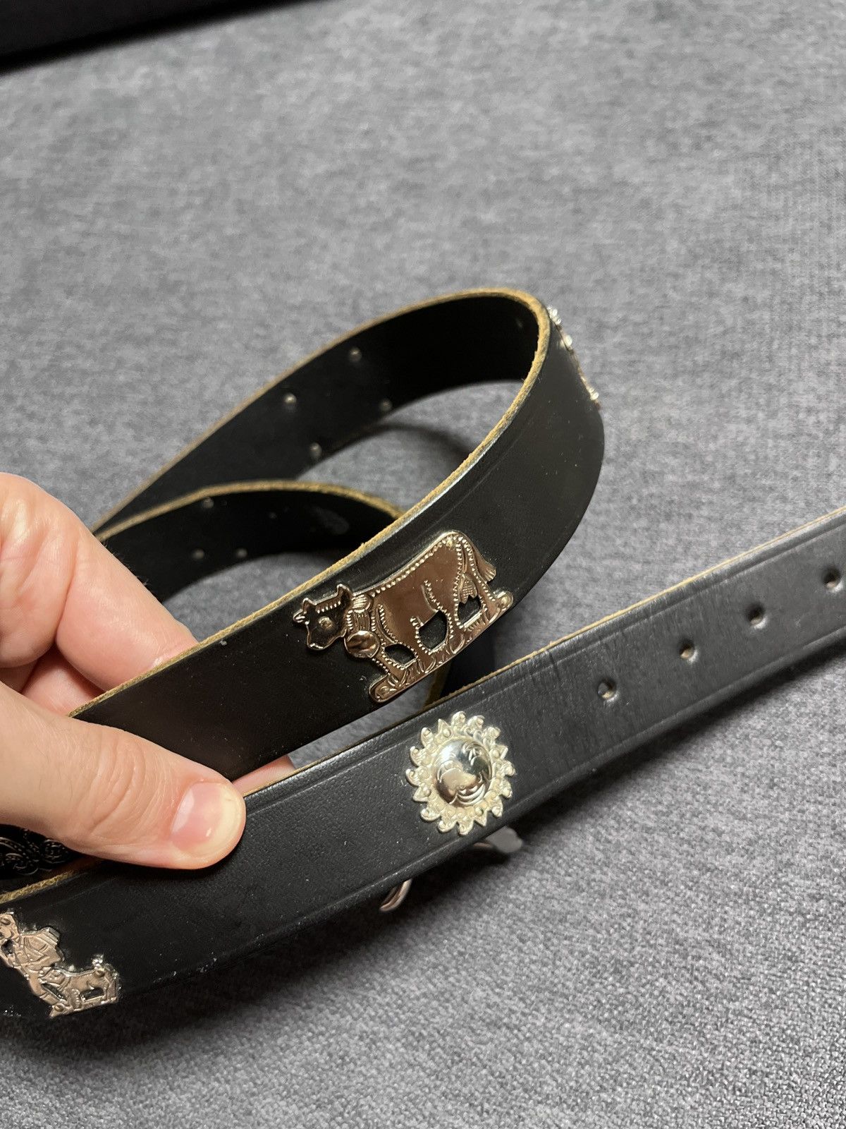 Cowboy Equipment × Vintage Etro Style Vintage Swiss Leather Cows Belt Size ONE SIZE - 10 Thumbnail
