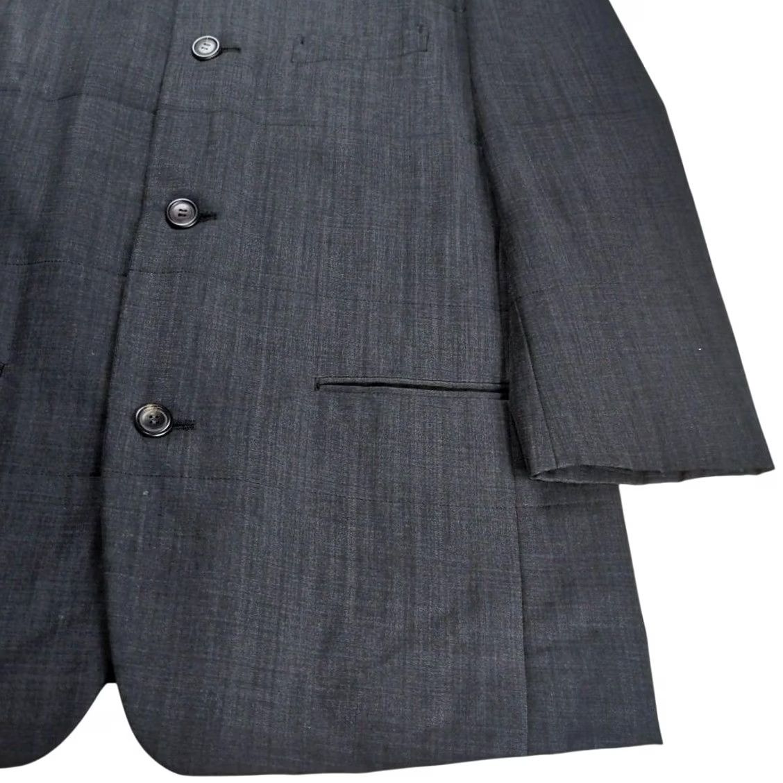 Issey Miyake ISSEY MIYAKE Wool Gabardine Mao Collar Set-Up Men M Gray Dark Gray Wool Suit 2 Piece Casual Regular Size M Mens Size 40R - 7 Thumbnail