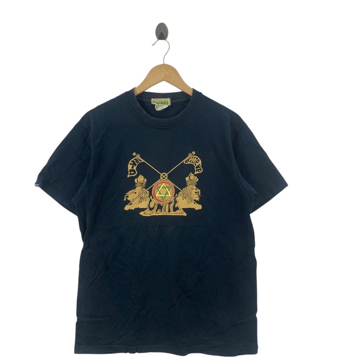 Vintage Vintage RASTA OVAL BOOZE UP Natural Rinnim Tee Shirt Top Size US L / EU 52-54 / 3 - 4 Thumbnail