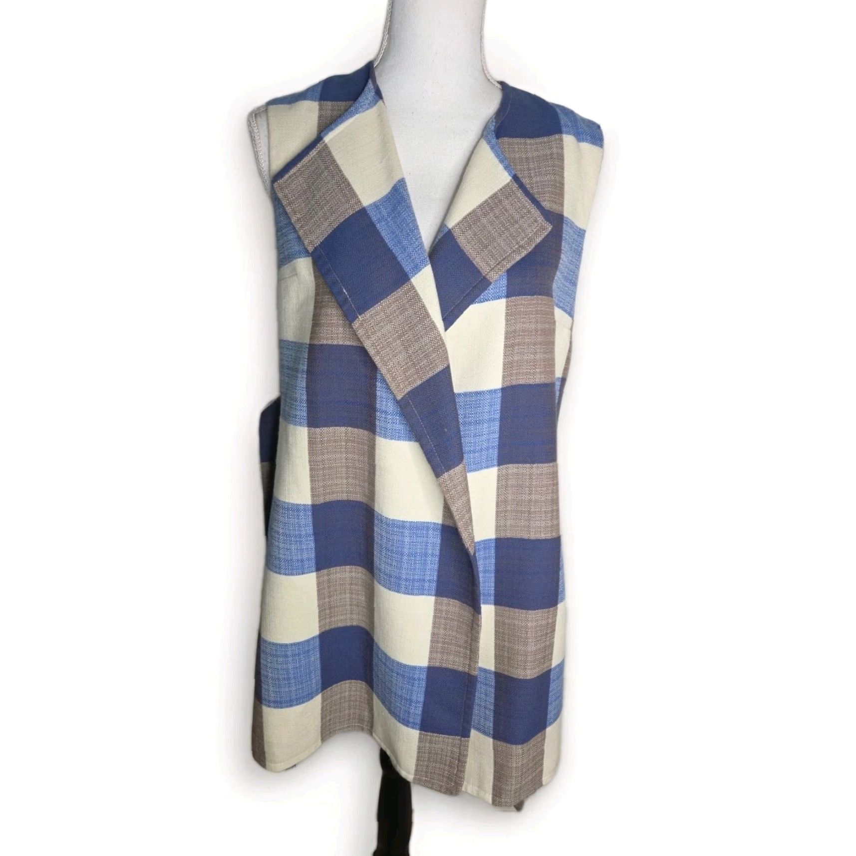 Pendleton Pendleton Blazer Vest Belted Wool Plaid USA Womens S Small Multicolor Jacket Long Mid-Length Sleeveless Buttoned Pattern Size S / US 4 / IT 40 - 4 Thumbnail