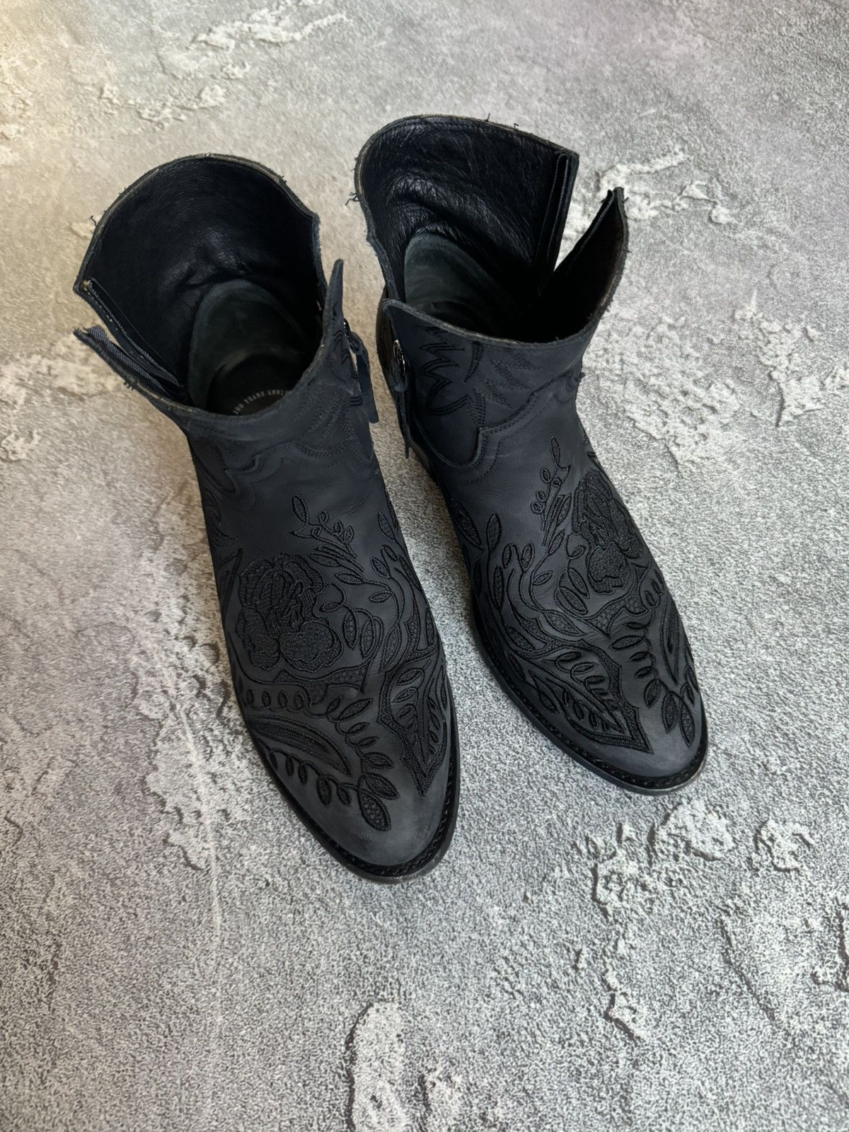 Sendra × Vintage Sendra 39 Wmns black leather cowboy boots hi top Size US 9 / IT 39 - 8 Thumbnail