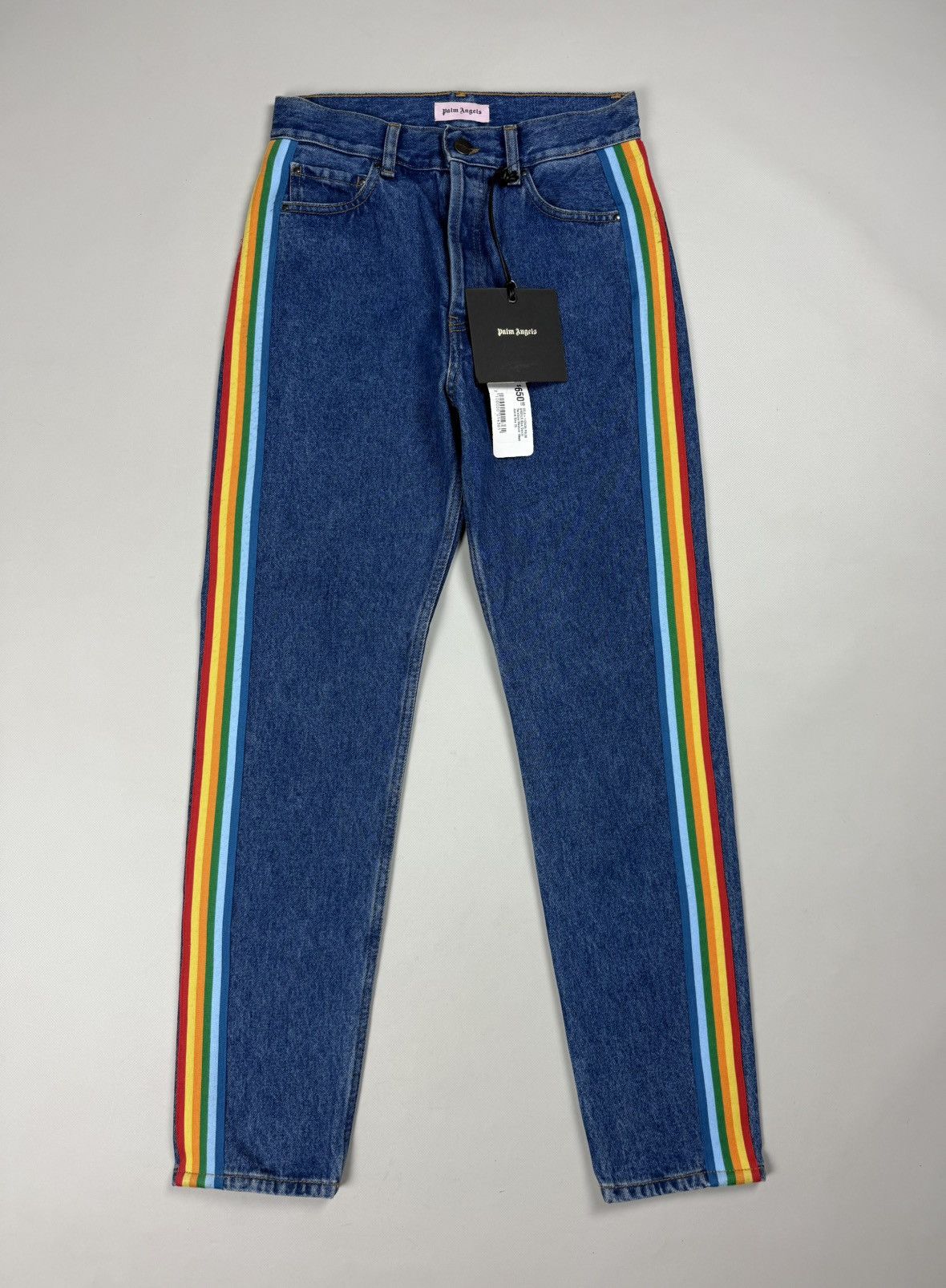 Palm Angels BNWT! Palm Angels Ladies Denim Rainbow Medium Wash Jeans Size 26" / US 2 / IT 38 - 1 Thumbnail