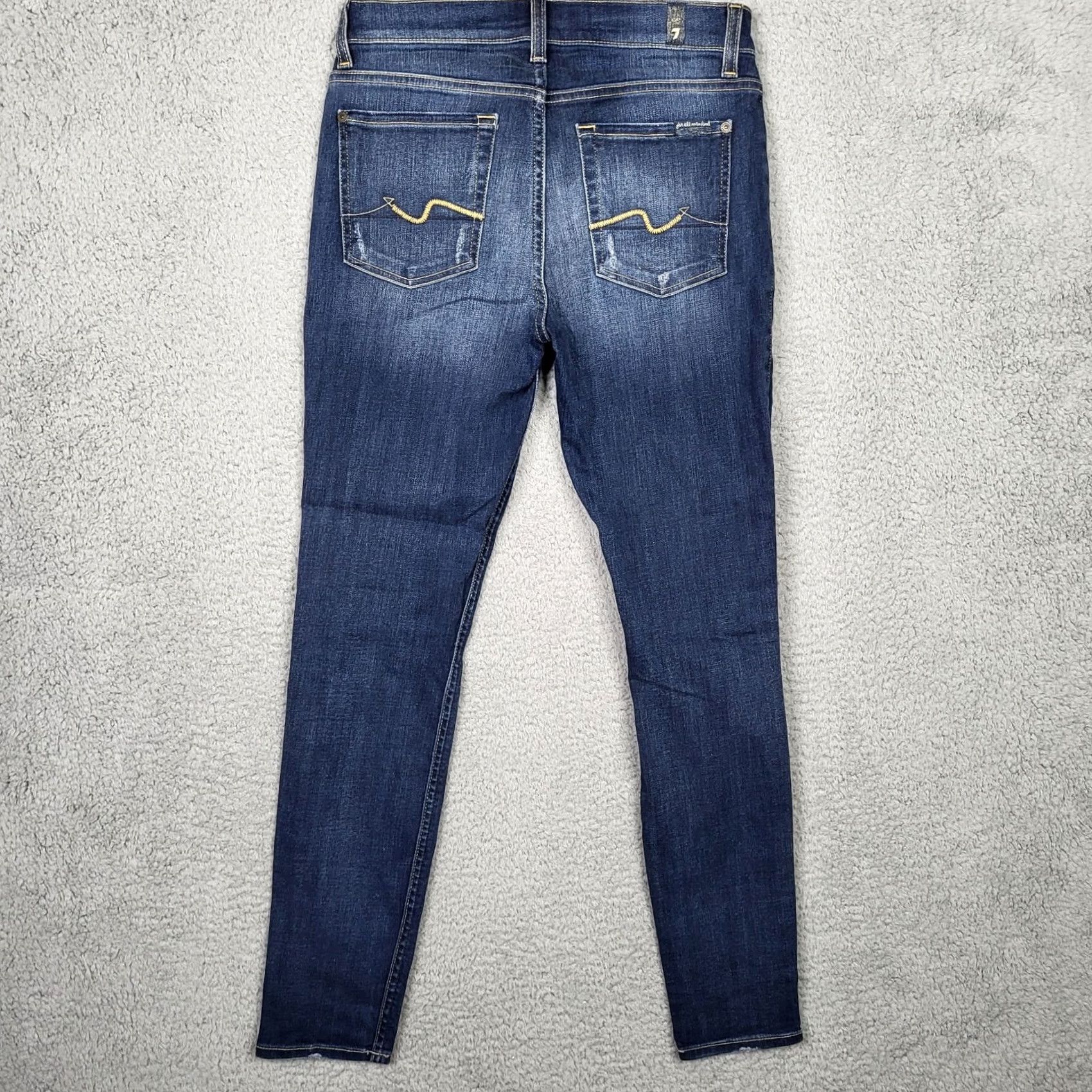 7 For All Mankind 7 For all mankind Gwenevere Jeans Skinny Blue Size 27 Women Regular Denim 5-Pocket Mid Rise Casual Jeans Womens Size 27" / US 4 / IT 40 - 3 Thumbnail