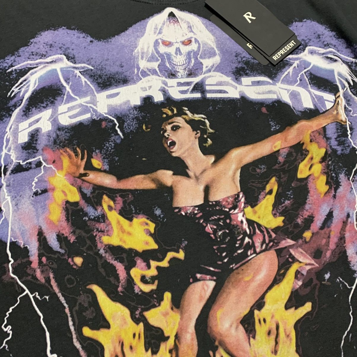 Represent Clo. Represent Large Spirit Reaper Vintage Black Tee Size US L / EU 52-54 / 3 - 3 Thumbnail
