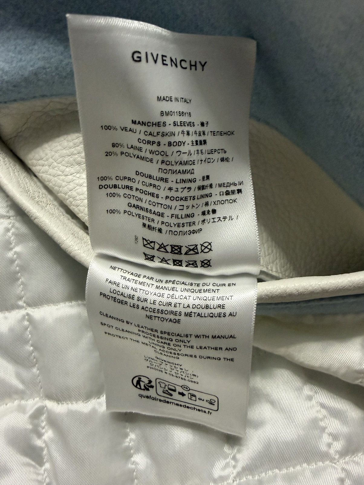 Givenchy Sky Blue Varsity Bomber NEW WITH TAGS Size US XL / EU 56 / 4 - 15 Thumbnail