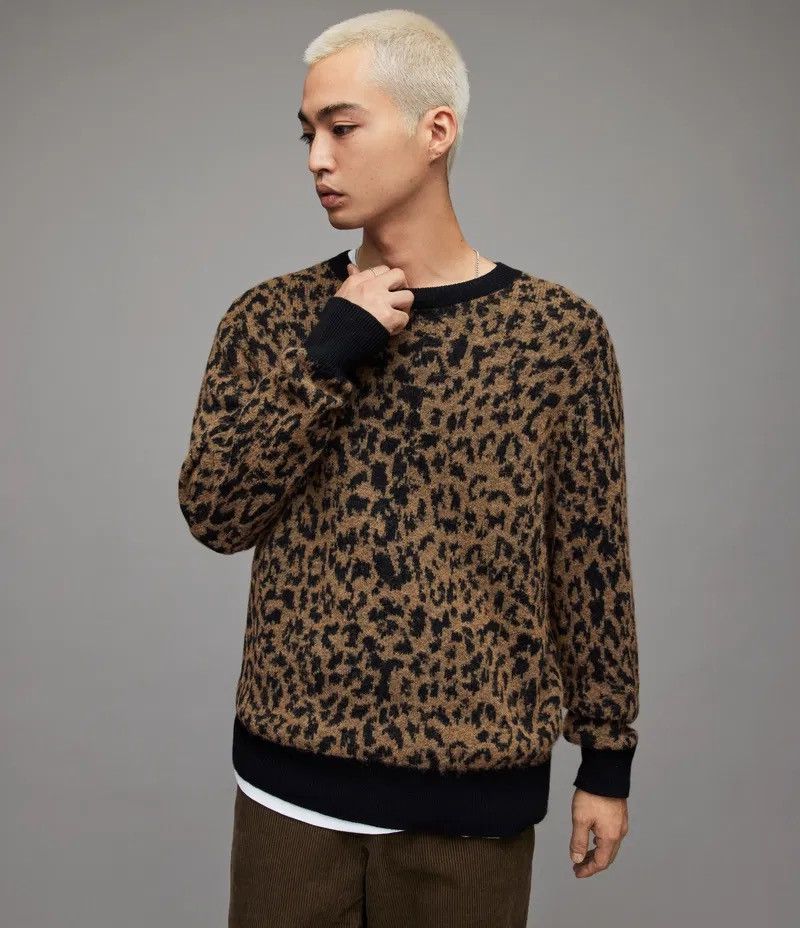 Allsaints All Saints Cheetah Print Sweater Crewneck Size US XL / EU 56 / 4 - 1 Thumbnail