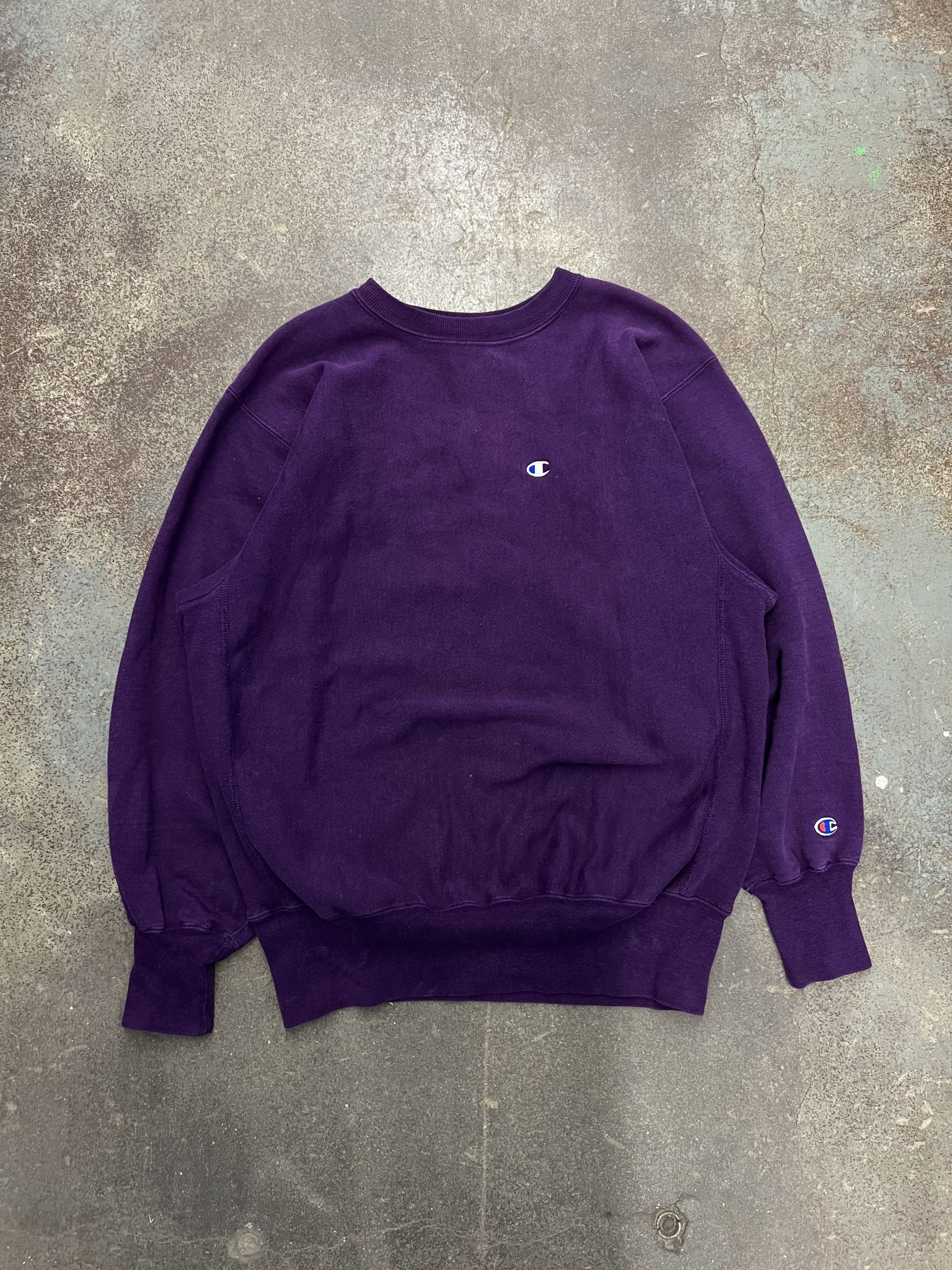 Champion VTG 1990's Champion Reverse Weave Purple Crewneck Sweatshirt Size US XL / EU 56 / 4 - 1 Thumbnail