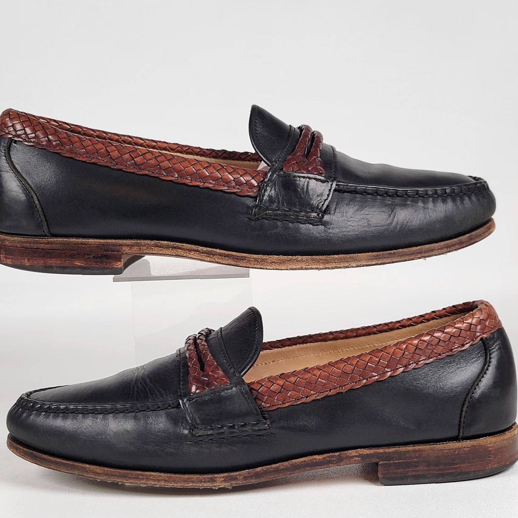 Allen Edmonds Allen Edmonds Newcomb Loafers Black Brown Woven Trim 11 D USA Made Size US 11 / EU 44 - 5 Thumbnail