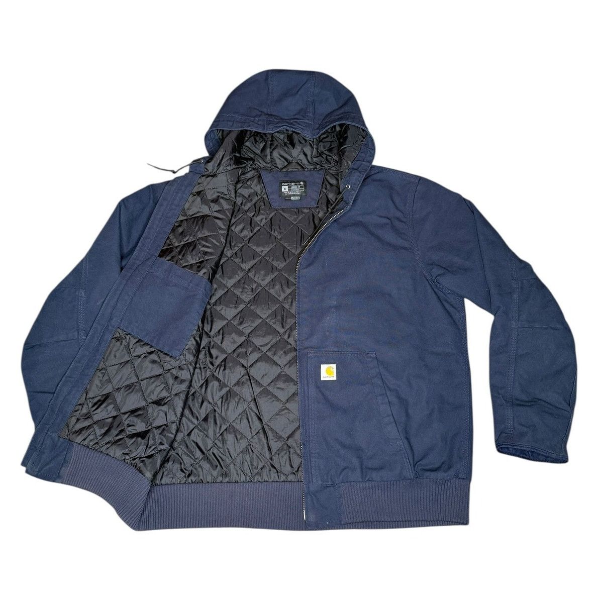 Carhartt × Vintage Vintage Carhartt J130 Hooded Jacket Quilt Lined Size US XL / EU 56 / 4 - 2 Thumbnail