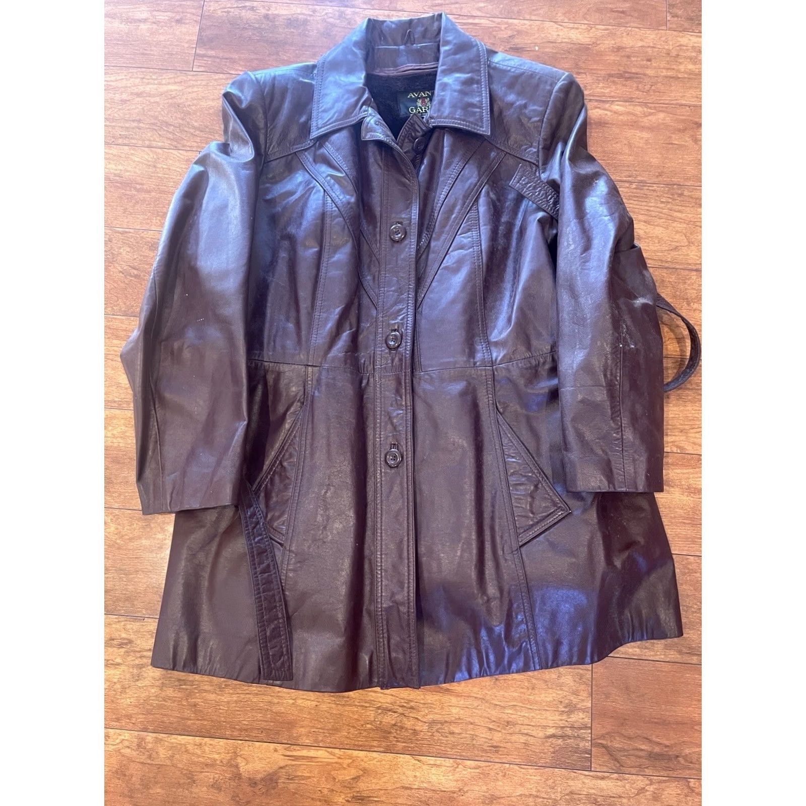 Vintage VINTAGE Avant Garde Jacket Women’s S/M Deep Brown/Maroon Faux Leather 90s Size S / US 4 / IT 40 - 2 Thumbnail