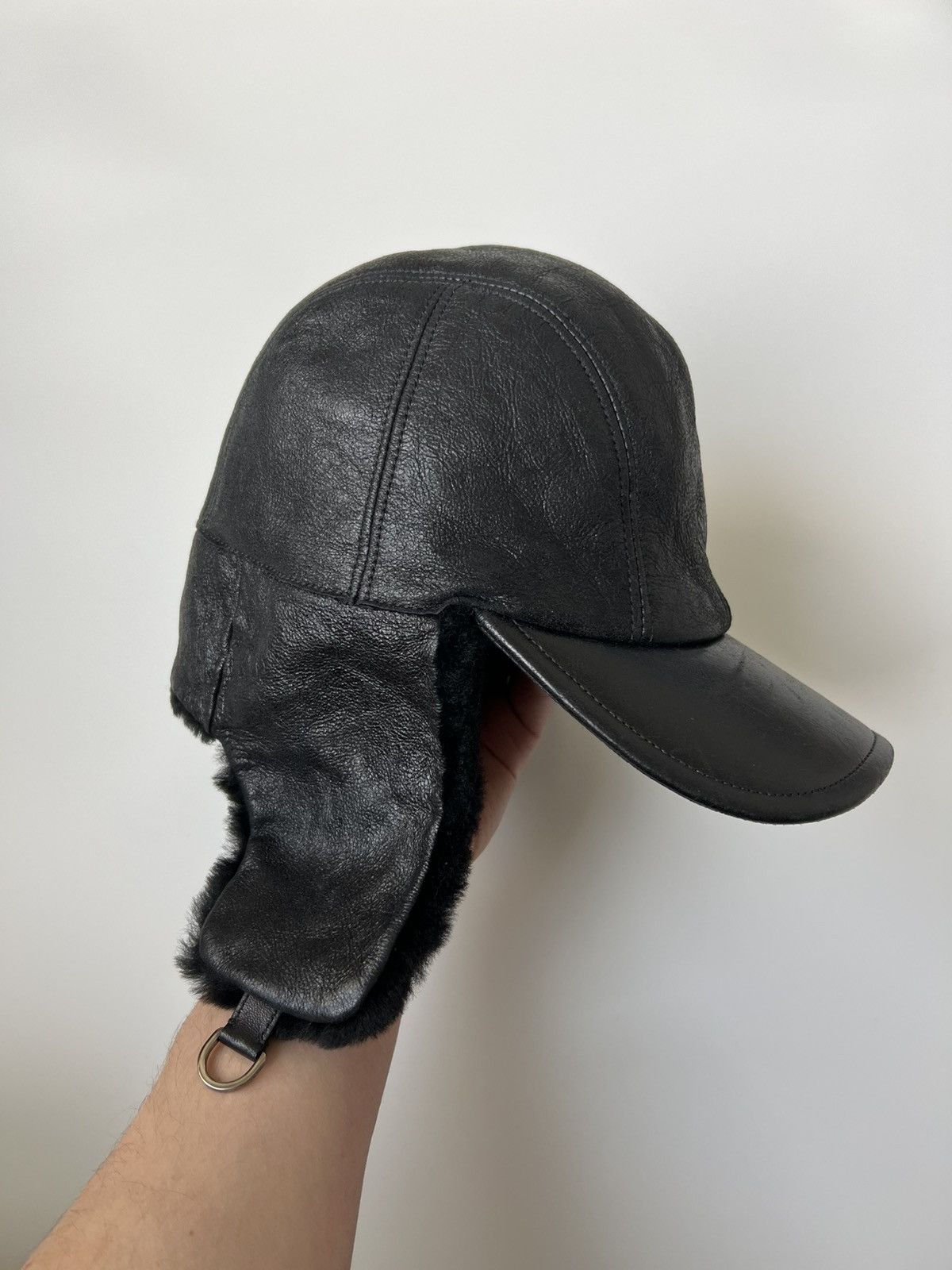 Prada Prada Leather Fur Shearling Hat Size ONE SIZE - 2 Thumbnail