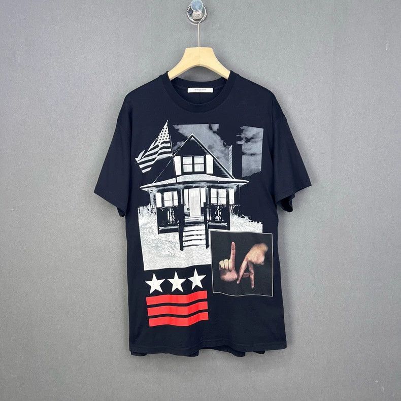 Givenchy Givenchy Black Pattern Printed Crew Neck Short Sleeve T-Sh Size US L / EU 52-54 / 3 - 1 Thumbnail