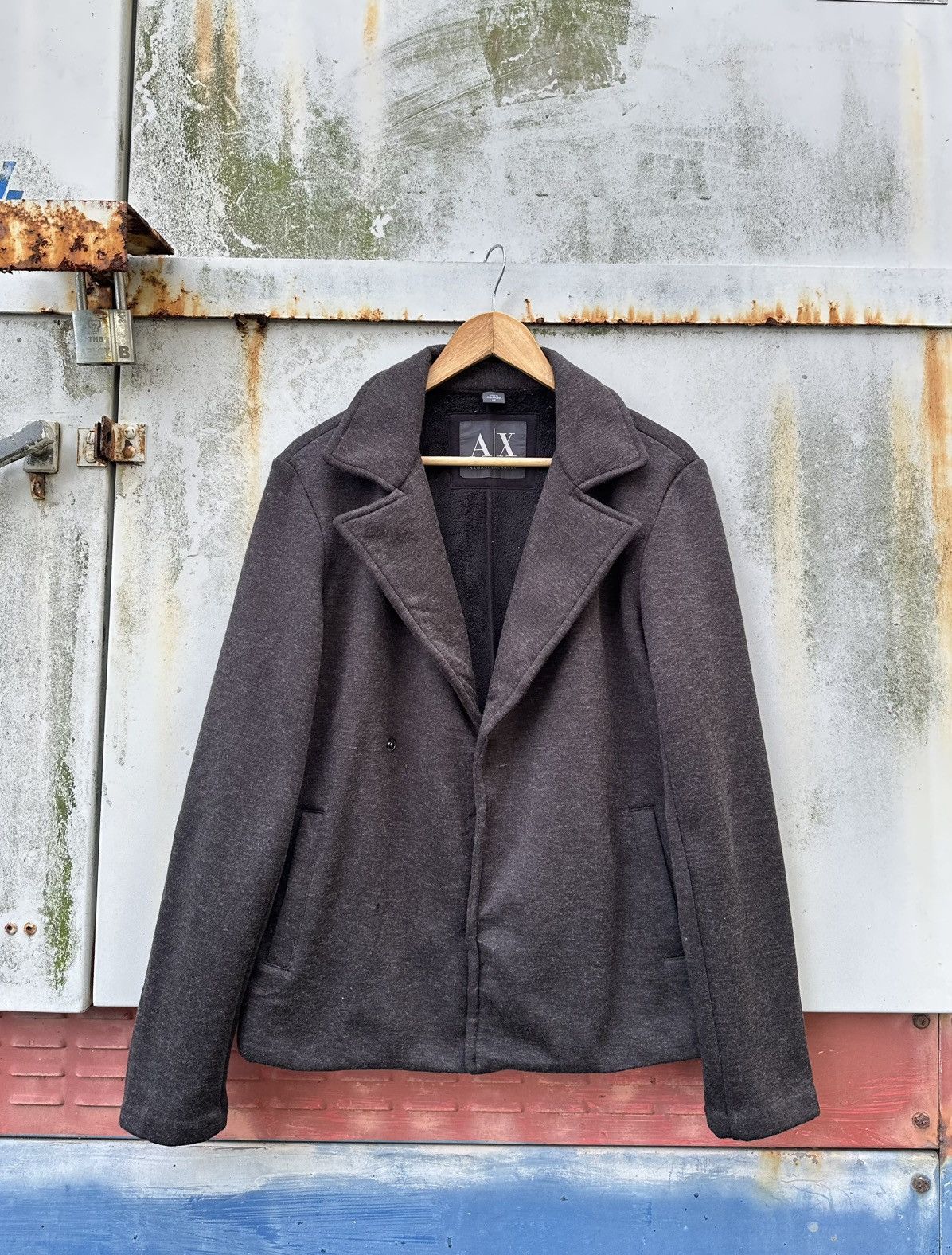 Armani Exchange Armani Exchange Fleece Lined Wool Double Breasted Jacket Size US M / EU 48-50 / 2 - 4 Thumbnail