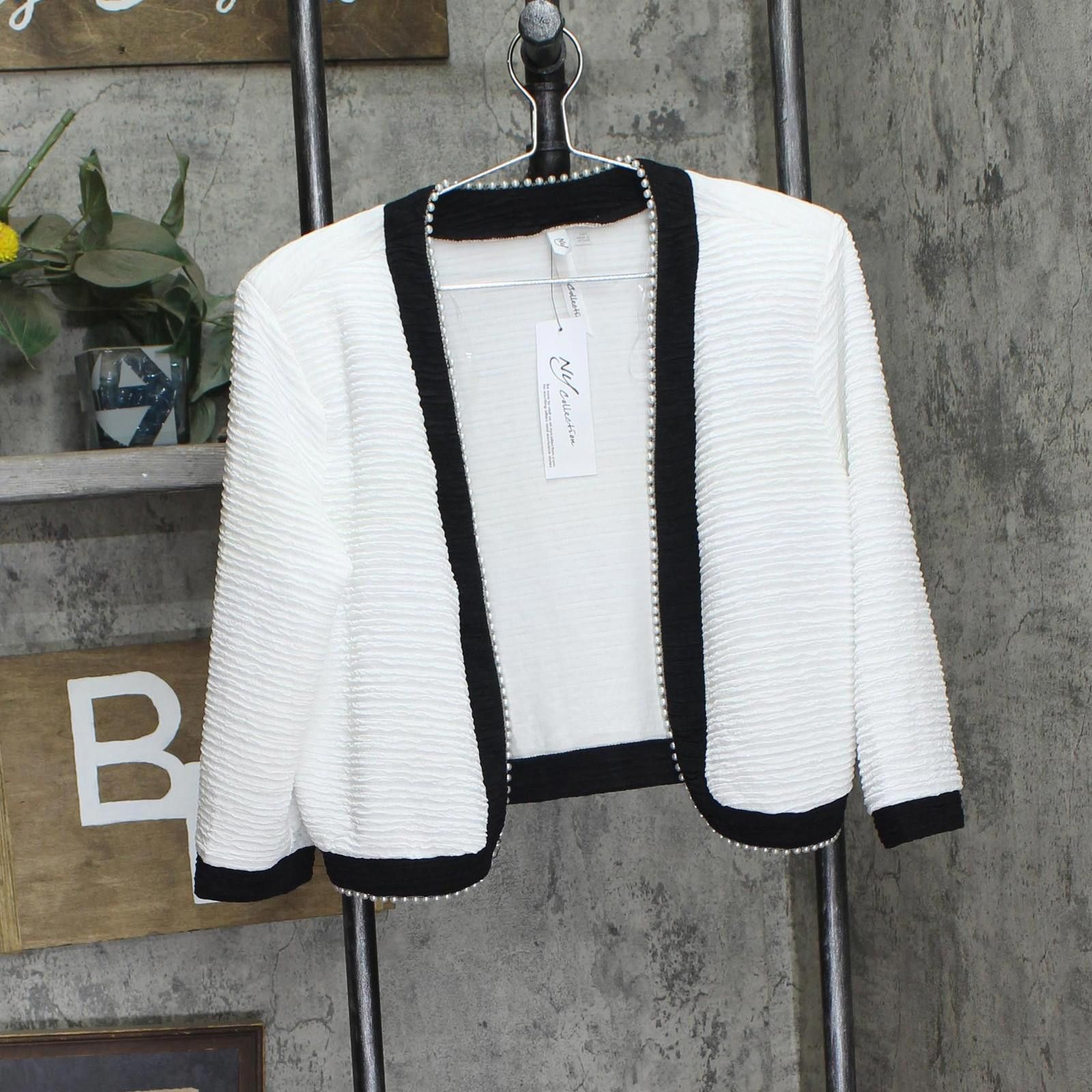 Other Nwt Ny Collection Knit Dress Set Ptxd2798 Black / White 14p Size XL / US 12-14 / IT 48-50 - 3 Thumbnail
