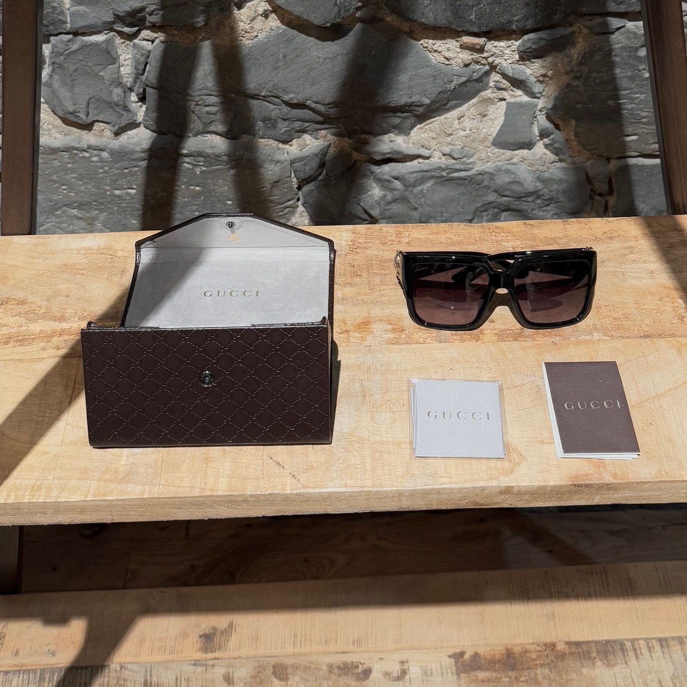 Gucci Gucci GG3727 Diamantissima Horsebit Ovrszd Square Sunglasses Size ONE SIZE - 12 Thumbnail