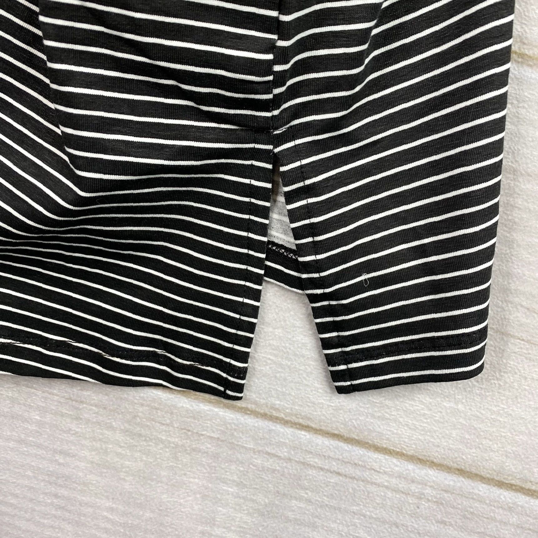 Vintage VINTAGE Catherines Suprema Cardigan Sz 1X Lightweight Black Stripe Knit Cardigan Women's 1X Black Stretch Open Front Topper Size XL / US 12-14 / IT 48-50 - 6 Thumbnail
