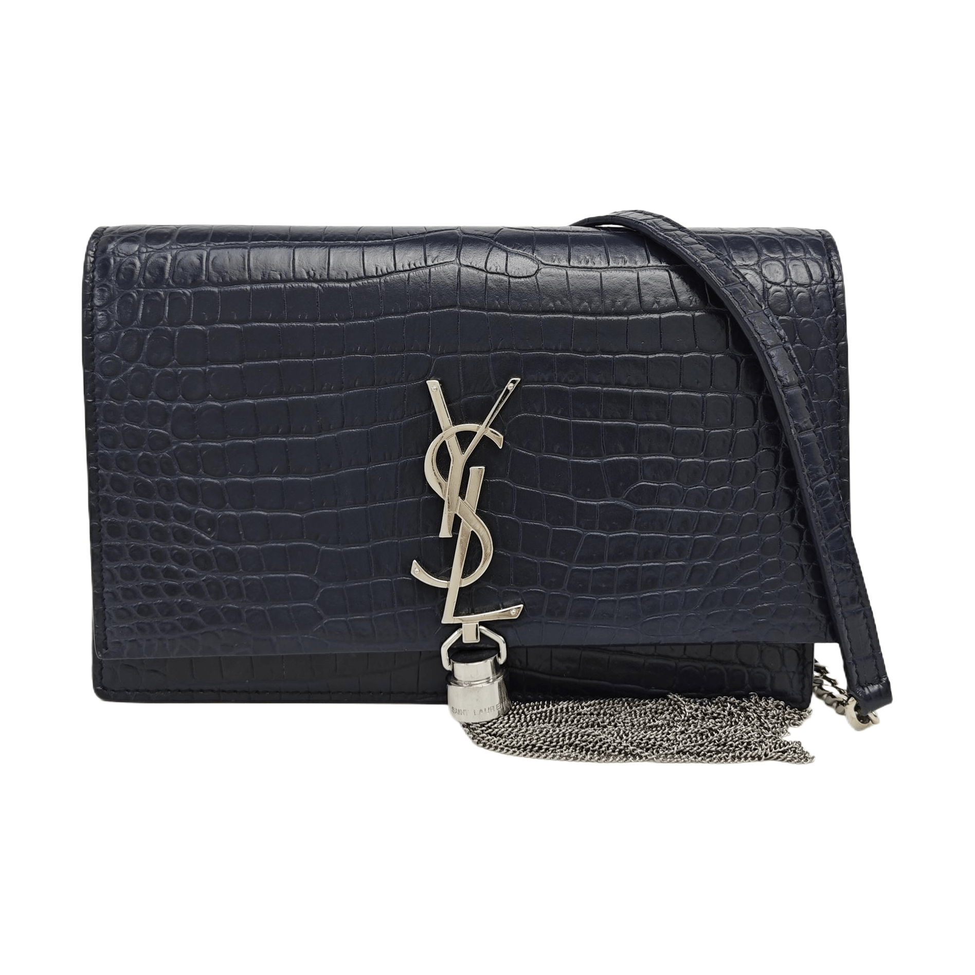 Saint Laurent Paris Saint Laurent Kate Crocodile Embossed Shoulder Bag Size ONE SIZE - 1 Thumbnail