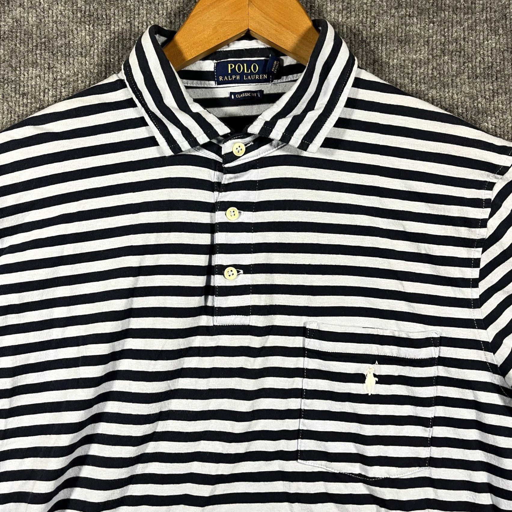 Polo Ralph Lauren Polo Ralph Lauren Polo Shirt Mens Large Blue Striped Classic Fit Pony Preppy Shirt Mens L Blue Striped Polo Ralph Lauren Size US L / EU 52-54 / 3 - 2 Thumbnail