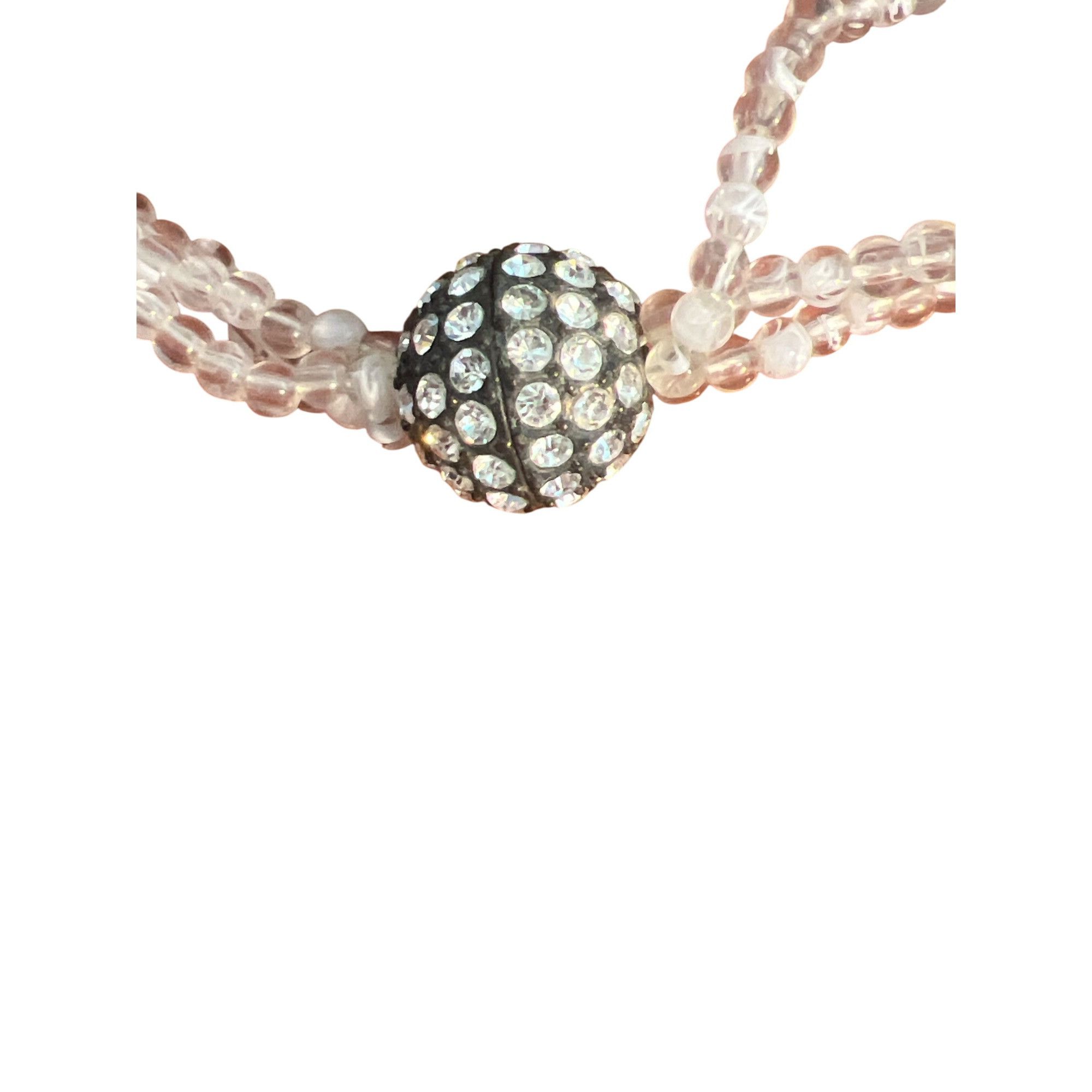 Other Vintage 3 Strand Chunky Acrylic Bead Necklace Marble Look Ma Size ONE SIZE - 4 Thumbnail