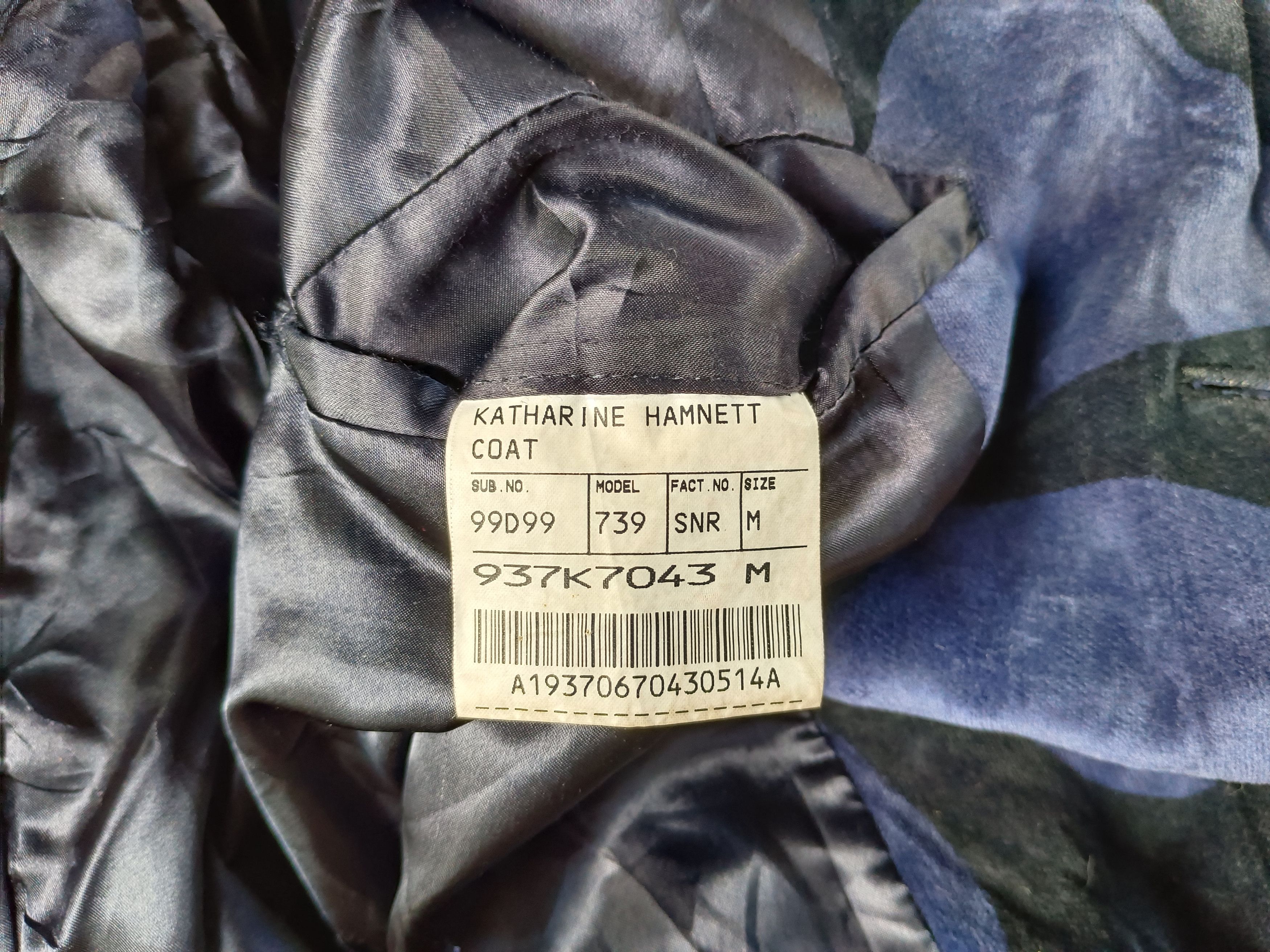 Vintage 90s Katharine Hamnet London Long Coat Jacket