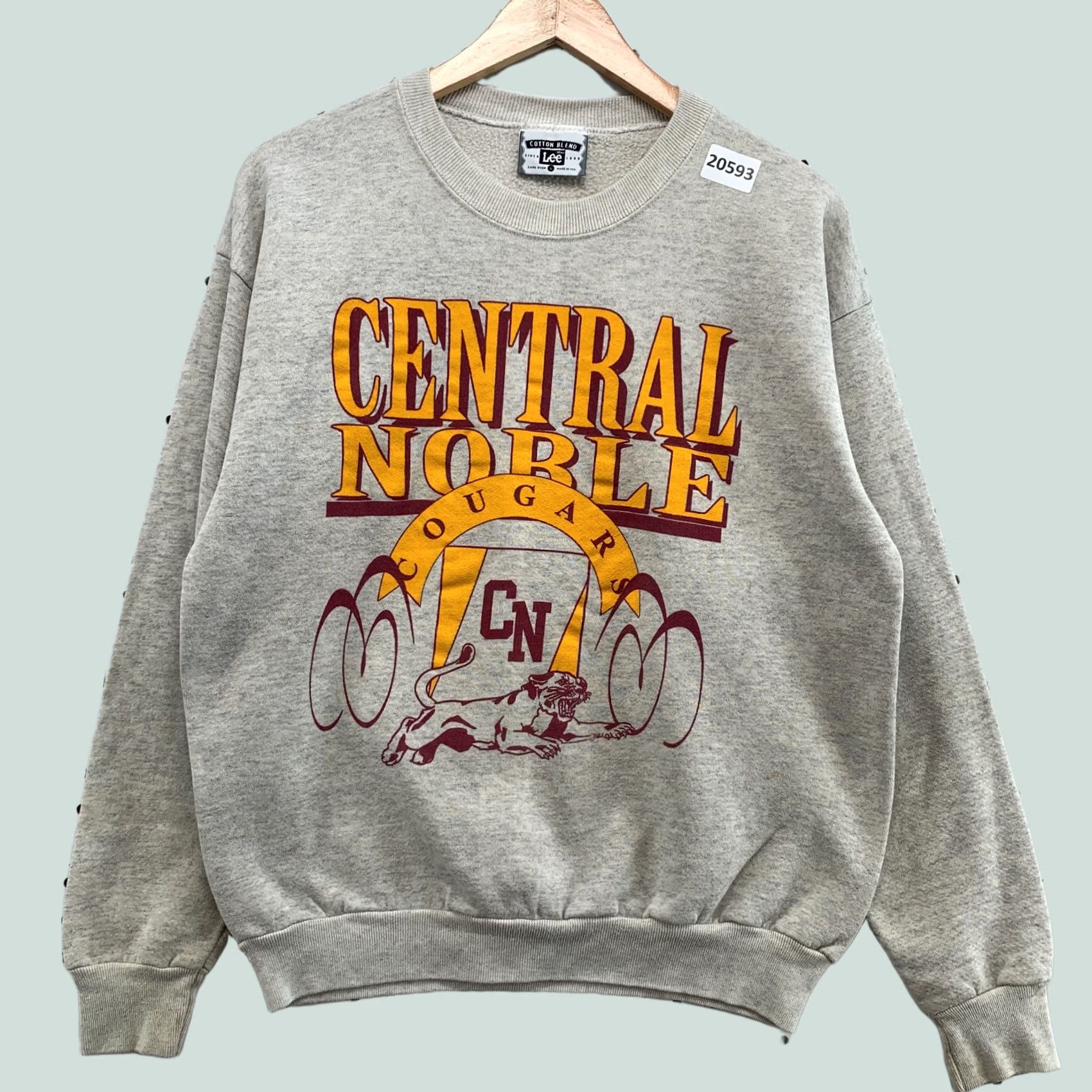 Lee VINTAGE Lee Shirt Mens Medium Gray Central Noble Cougars Crewneck Sweatshirt Size US M / EU 48-50 / 2 - 1 Thumbnail