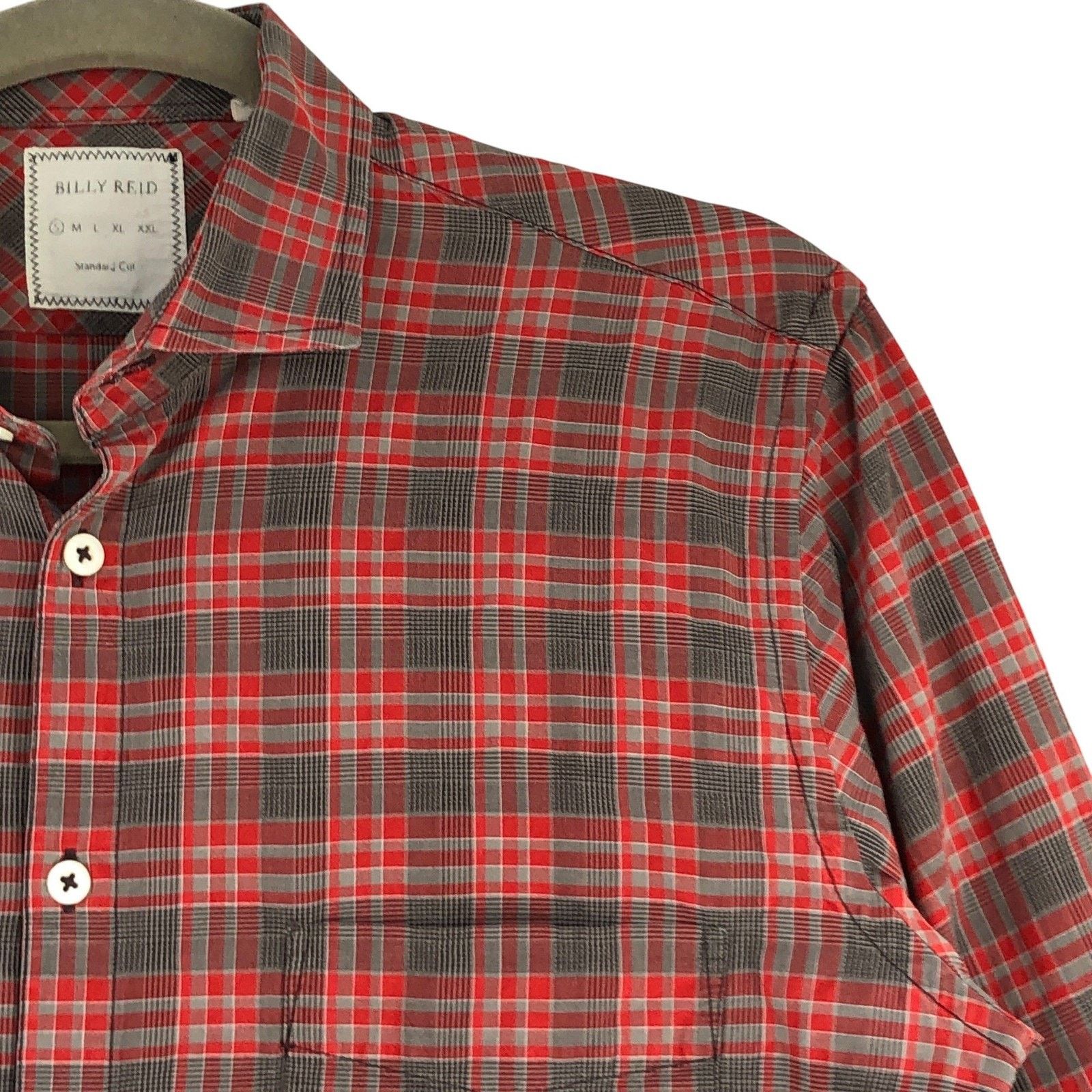 Billy Reid Billy Reid Shirt S Red Gray Plaid Long Sleeve Button Up Size US S / EU 44-46 / 1 - 7 Thumbnail