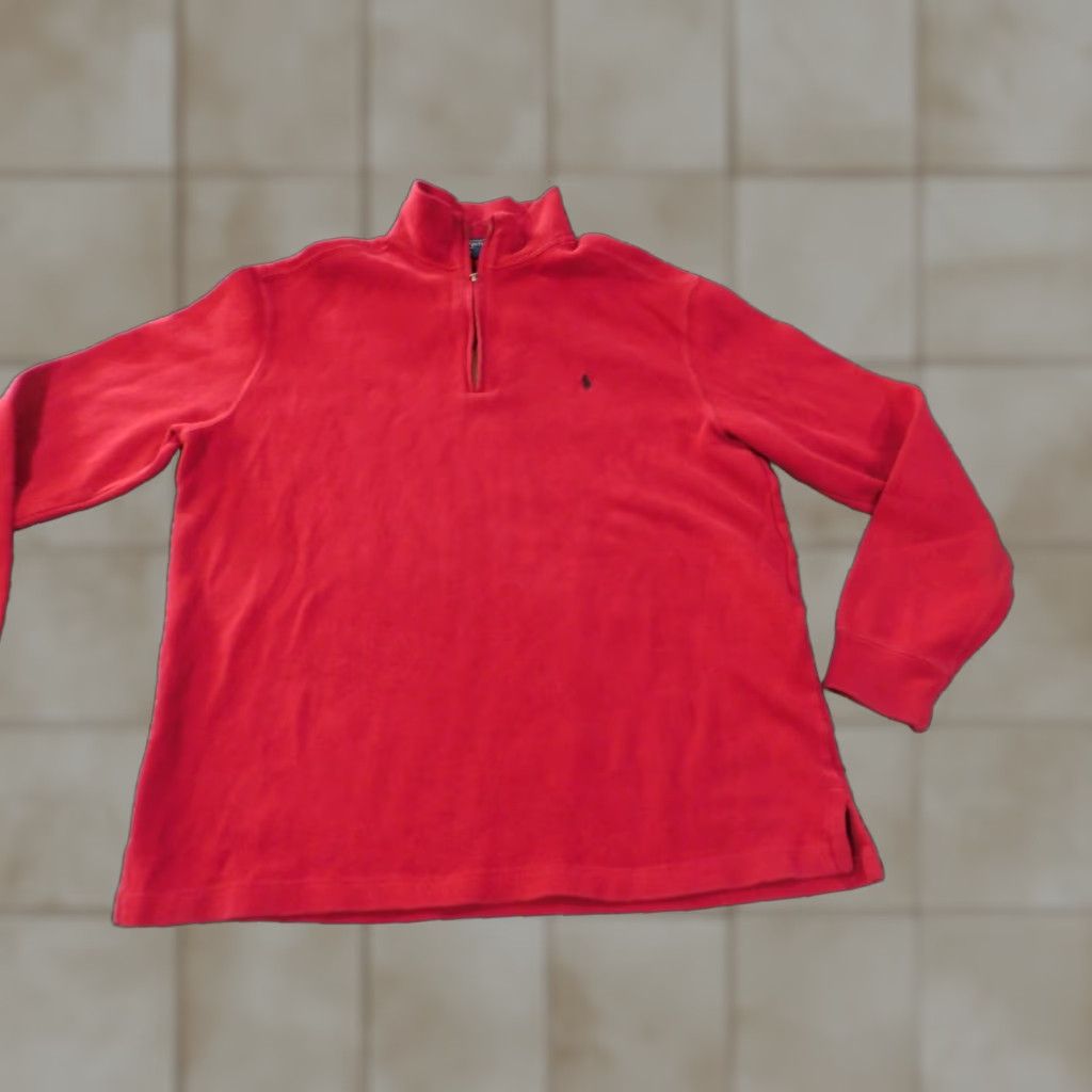 Polo Ralph Lauren Polo Ralph Lauren Sweater Pullover Mock Neck 1/4 Zip Red L Mens Vintage 90s Preppy Regular Knit Cotton chunky-knit Size US L / EU 52-54 / 3 - 1 Thumbnail