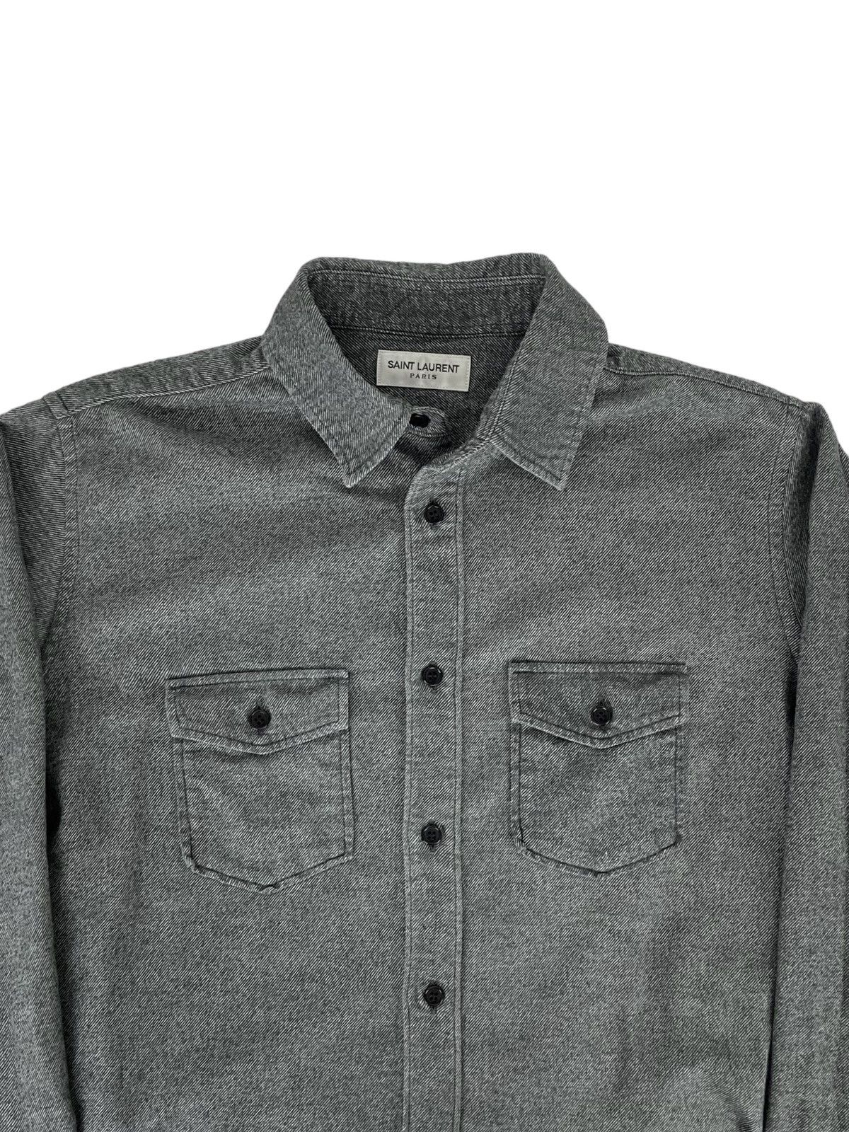 Saint Laurent Paris A/W 2017 Wool Flannel Shirt (AW17/FW17) Size US M / EU 48-50 / 2 - 3 Thumbnail
