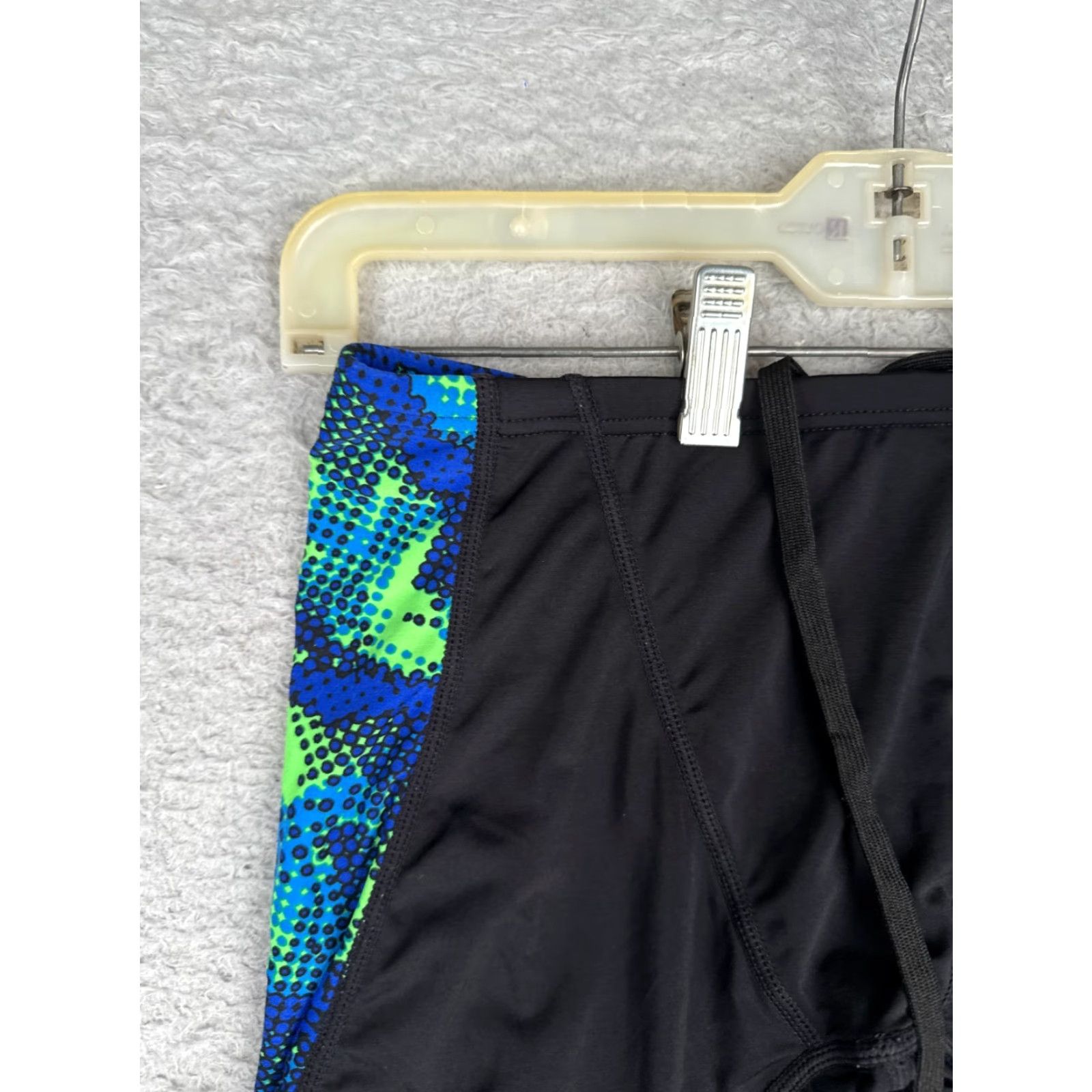 Vintage TYR Mens Jammer Swim Bottom 28 Blue Green Black - Competition Training Quick Dry Lightweight Lined Elastic Waist Polyester Spandex Size US 28 / EU 44 - 4 Thumbnail