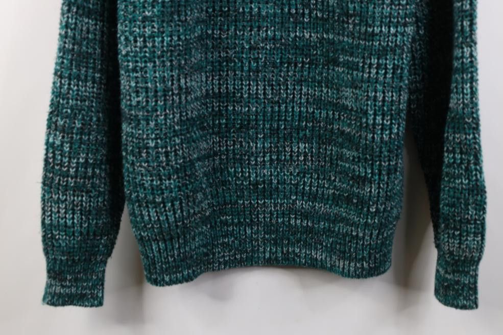 Vintage Vintage 90s Streetwear Ribbed Knit Crewneck Sweater Green Size US XL / EU 56 / 4 - 3 Thumbnail