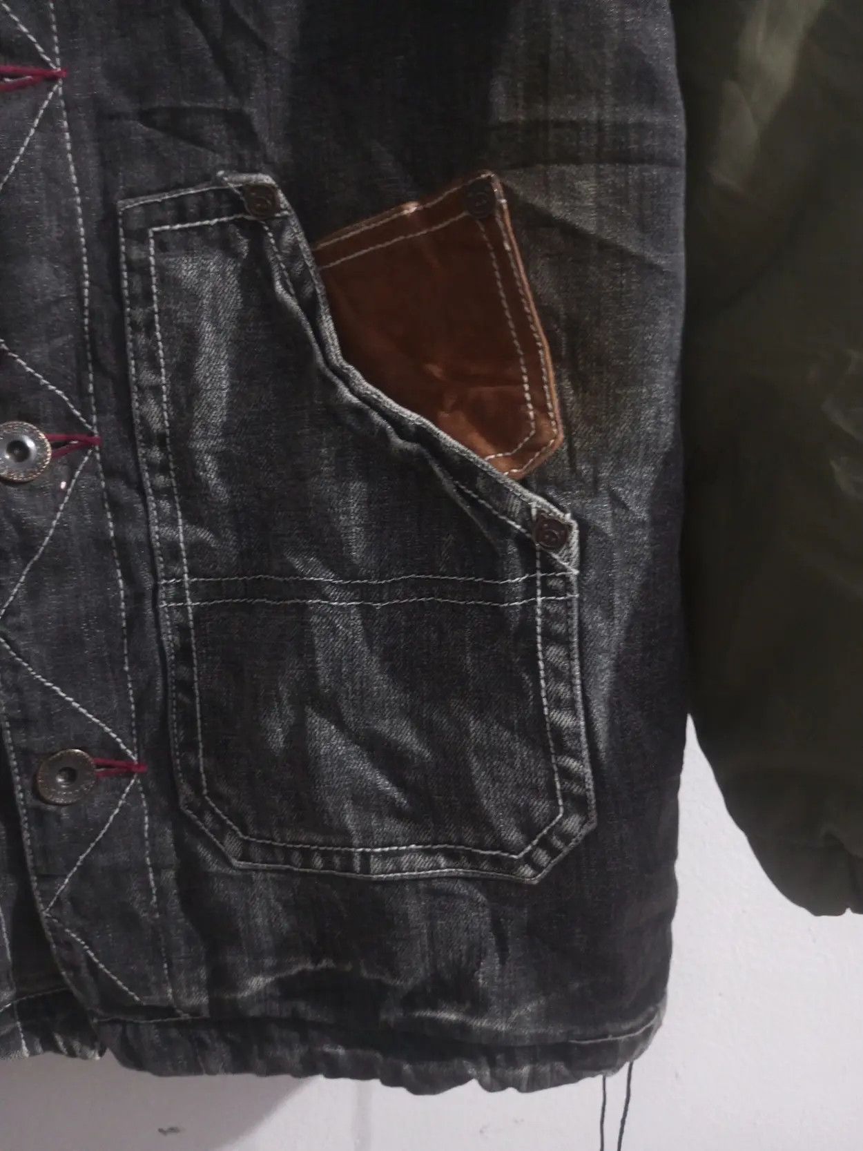 Japanese Brand Drug store's multi pocket denim mix paracute jacket Size US M / EU 48-50 / 2 - 6 Thumbnail