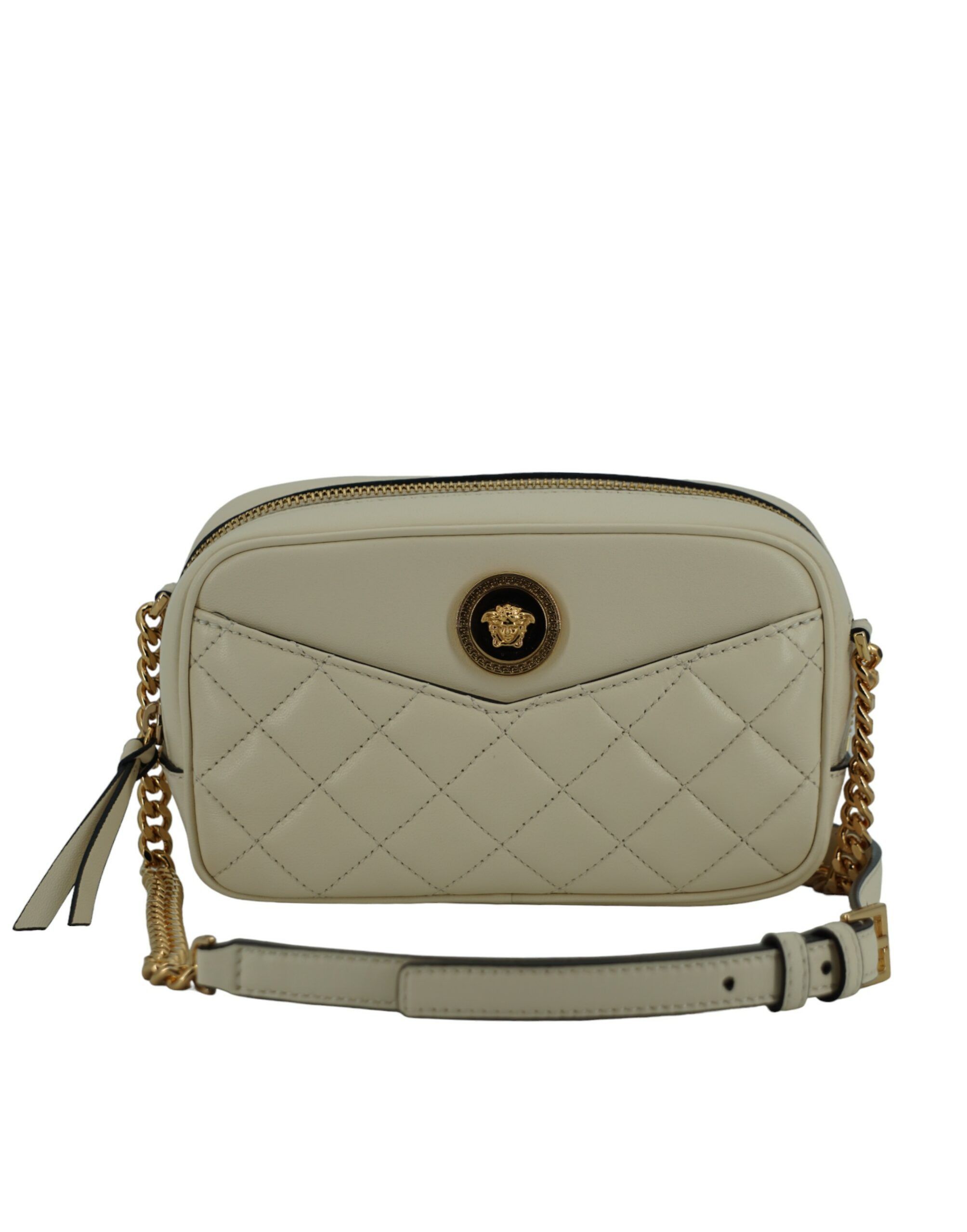 Versace Elegant White Lamb Leather Camera Women's Bag Size ONE SIZE - 1 Thumbnail