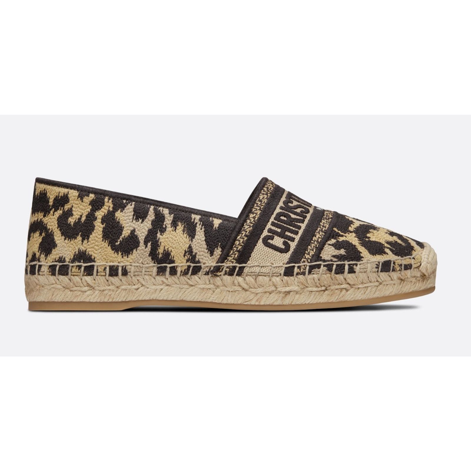 Dior Granville Leopard Logo Embroidered Espadrille Flat 39 Size US 9 / IT 39 - 1 Thumbnail