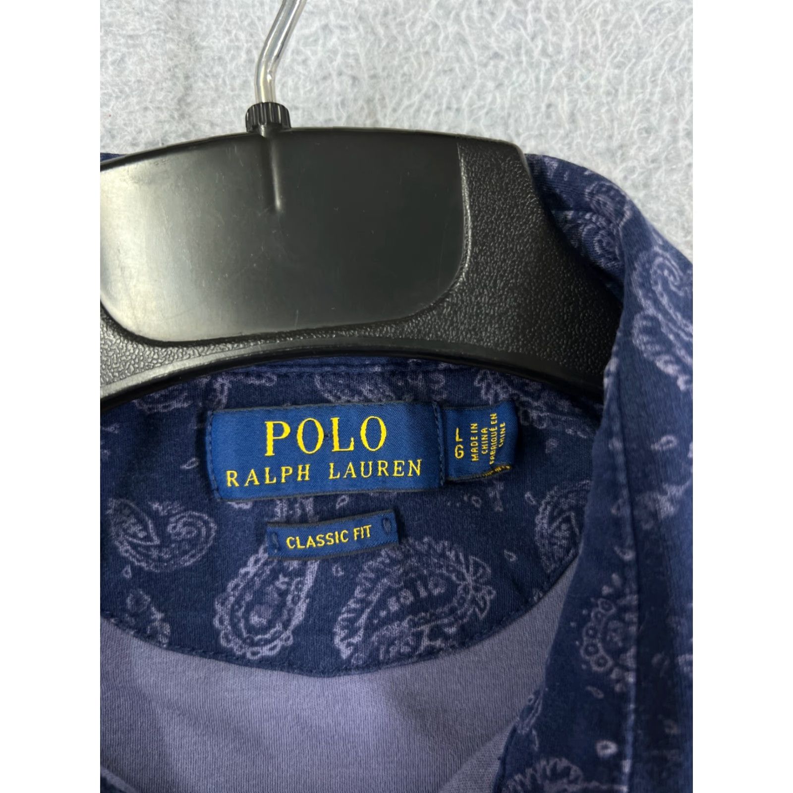 Ralph Lauren Ralph Lauren Polo Shirt Mens Large Blue Paisley 100% Cotton Relaxed Fit Polo Shirt for Golf Casual Activewear Size US L / EU 52-54 / 3 - 3 Thumbnail