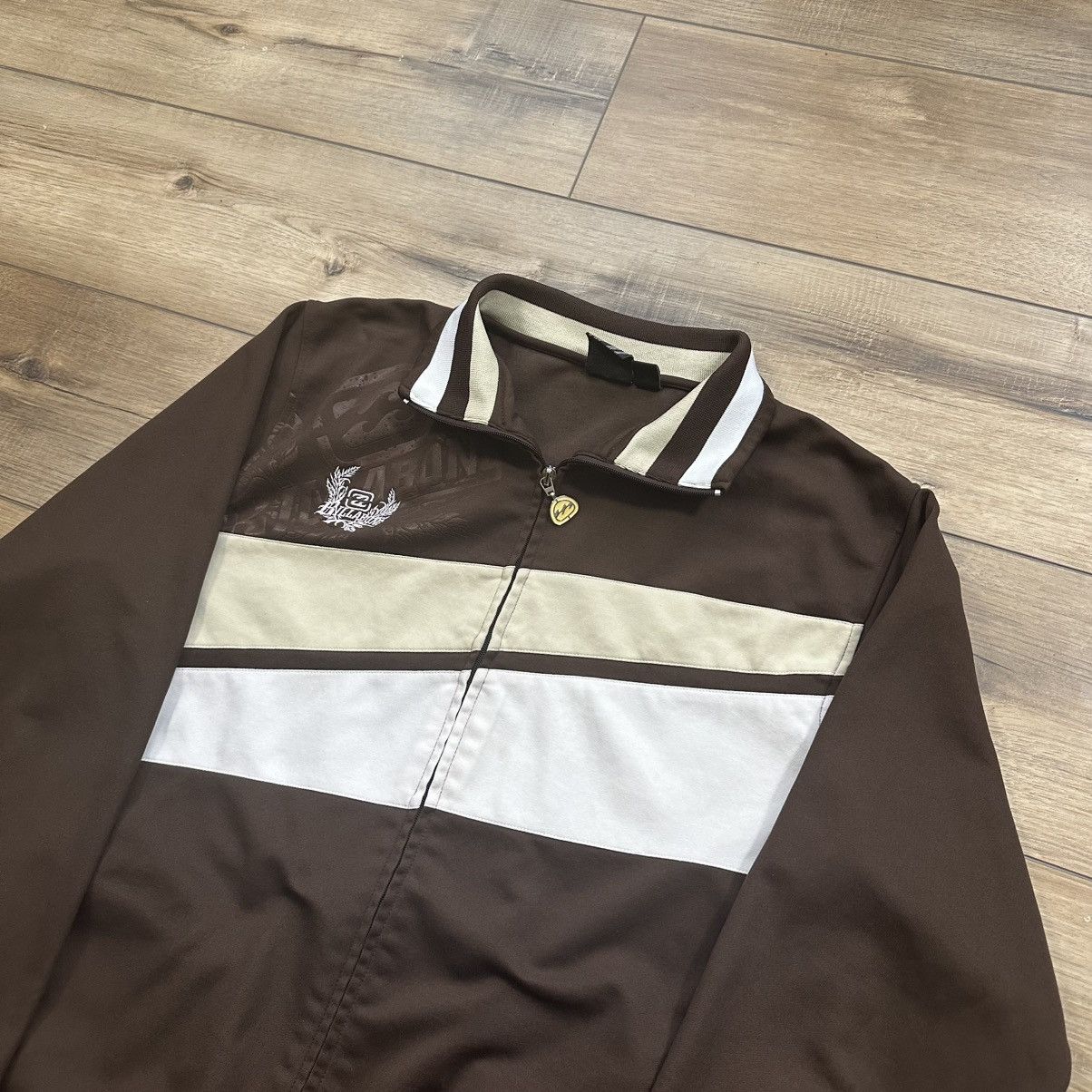 Billabong Vintage 2000s Y2K Billabong Brown Striped Surf Zip Up Jacket Size US XL / EU 56 / 4 - 4 Thumbnail