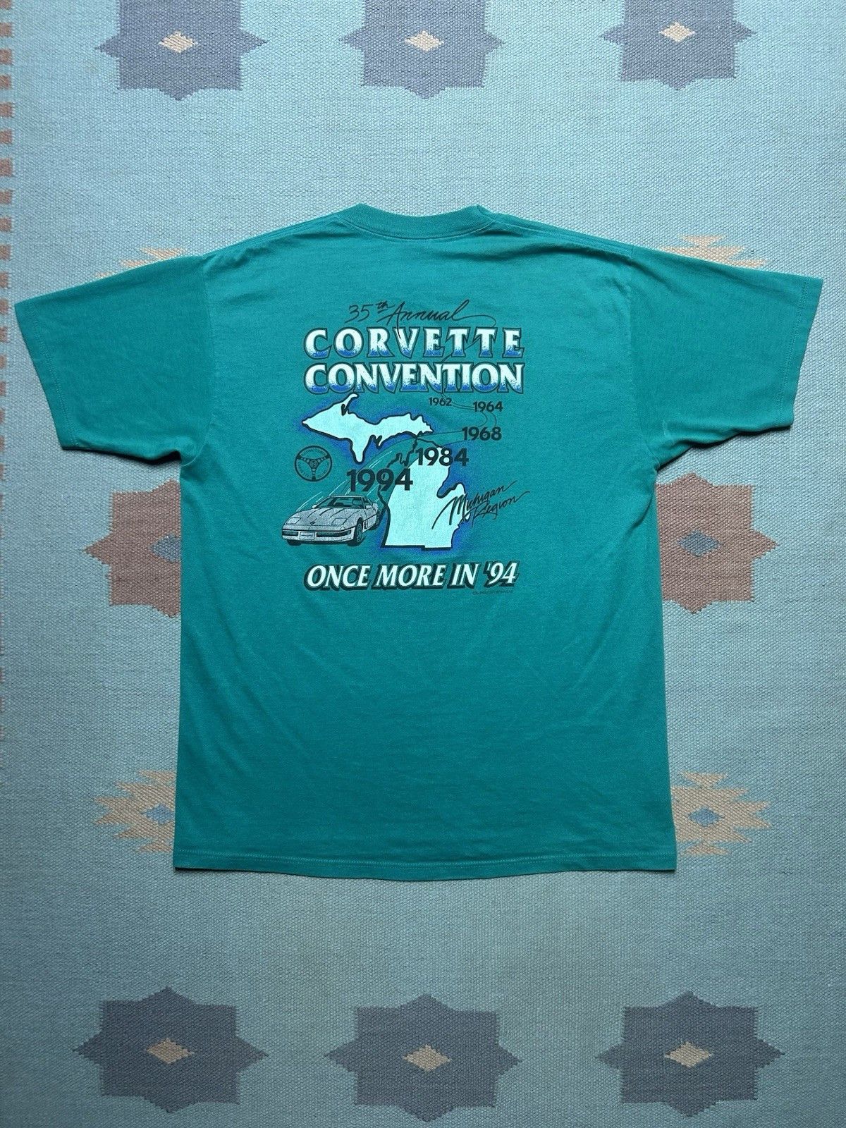 Vintage Vtg 90s t shirt corvette convention Michigan car 1994 large Size US L / EU 52-54 / 3 - 1 Thumbnail