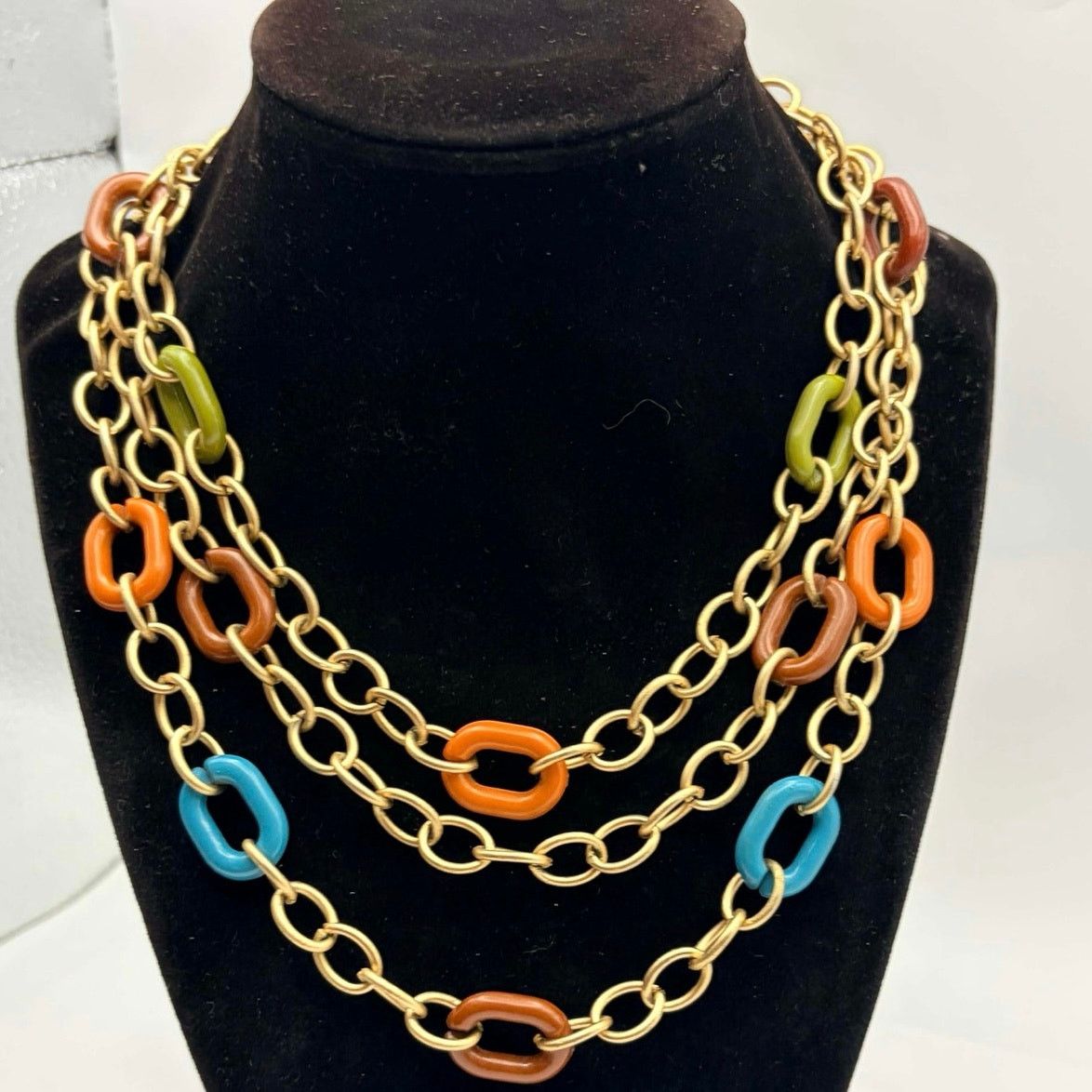 Other Gold & Orange Chain Necklace Size ONE SIZE - 1 Thumbnail