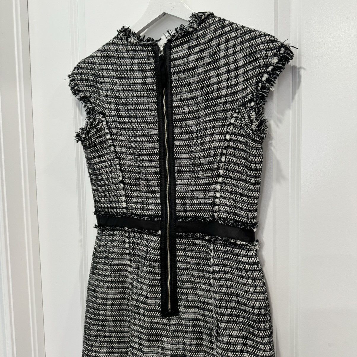 Rebecca Taylor Tweed Mini Dress with Leather Trim Size 6 -  shinesquarebuilders.com