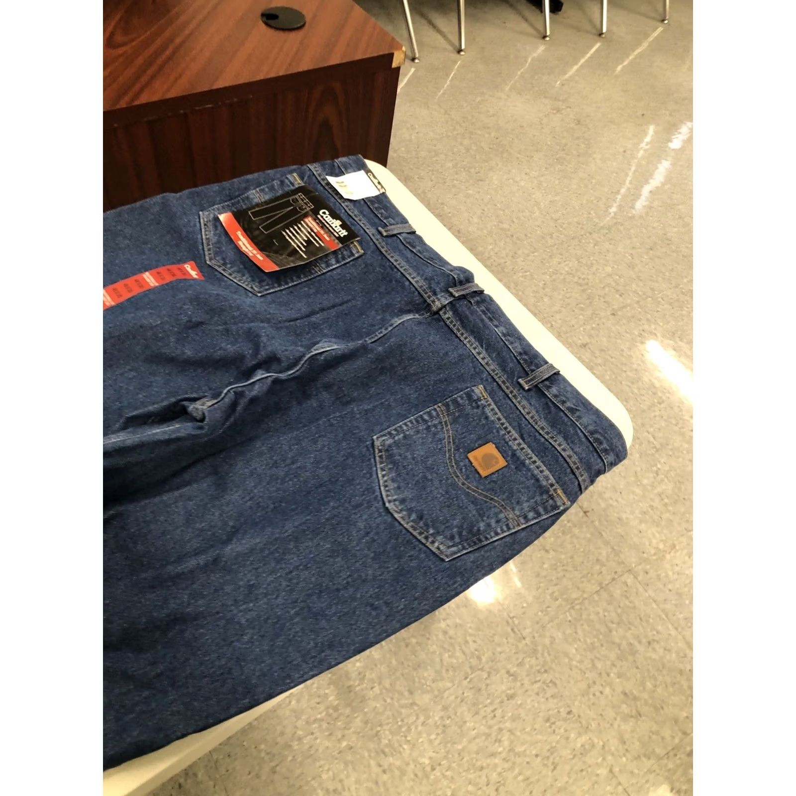 Carhartt Carhartt Jeans 46x30 Denim Straight Leg 5-Pocket Zipper Fly NWT DST B180 DST Big & Tall Mens Blue Denim Jeans Size US 30 / EU 46 - 6 Thumbnail
